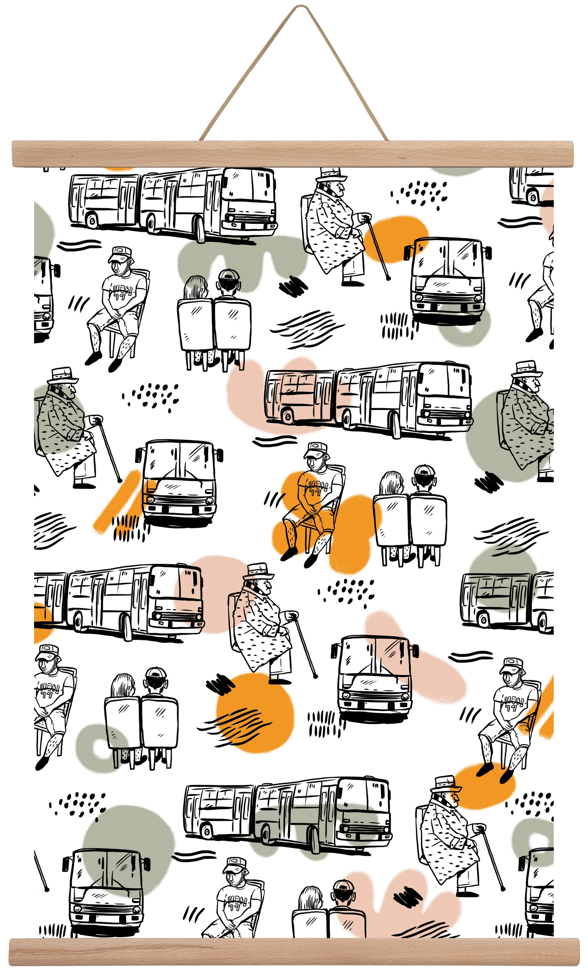 Busz pattern, 40x60 cm (40x60 cm), Tölgy akasztó