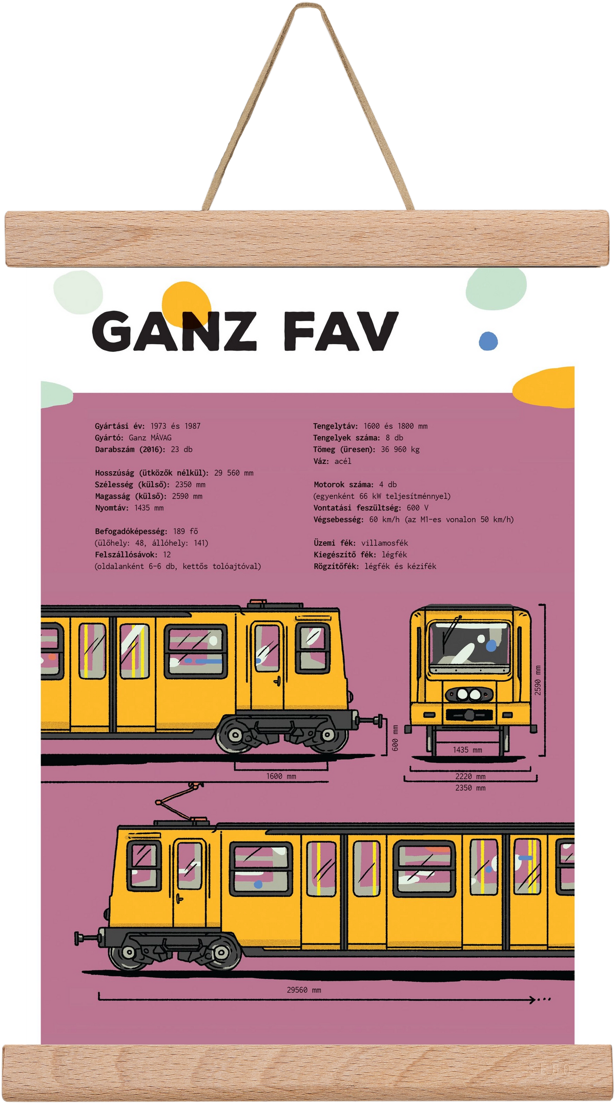 Kisföldalatti (Ganz FAV) jellegrajz, 20x30 cm (20x30 cm), Tölgy akasztó