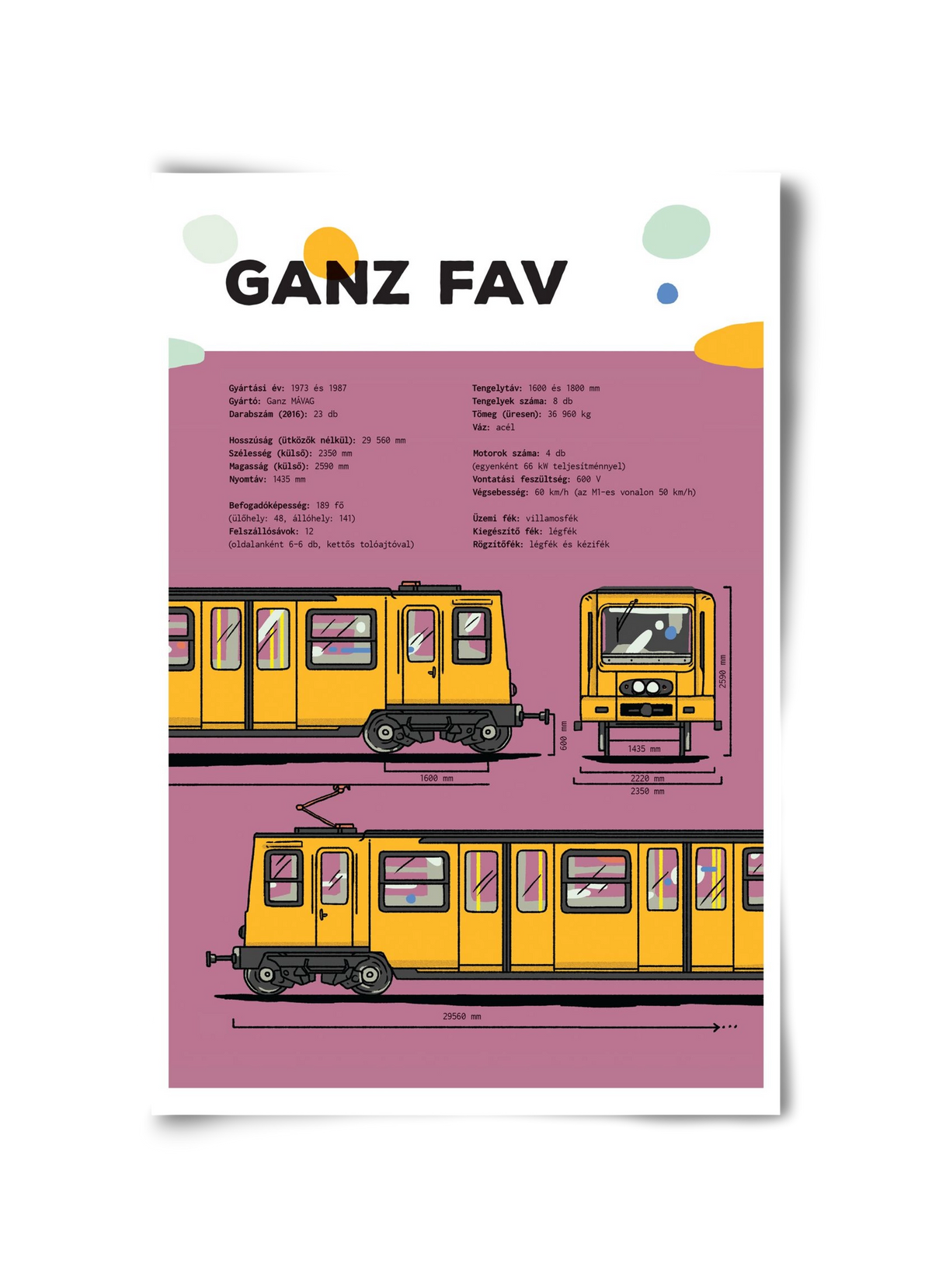 Kisföldalatti (Ganz FAV) jellegrajz, 30x45 cm, Keret nélkül