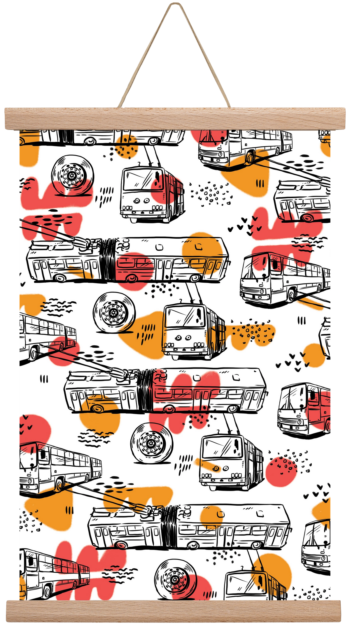 Troli pattern, 30x45 cm (30x45 cm), Tölgy akasztó