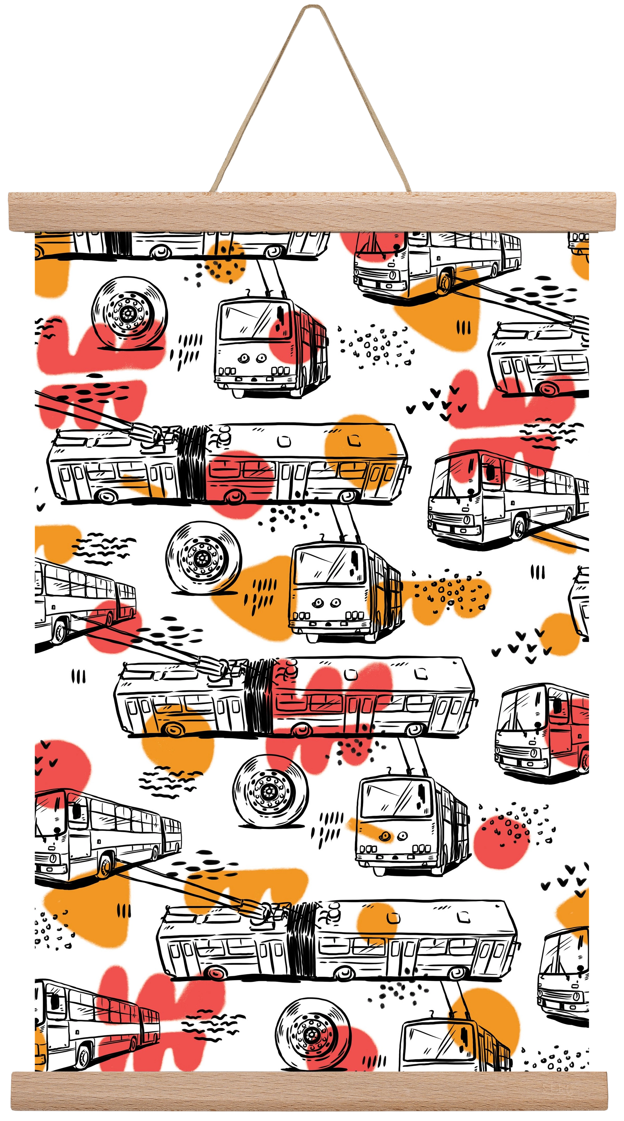 Troli pattern, 30x45 cm (30x45 cm), Tölgy akasztó