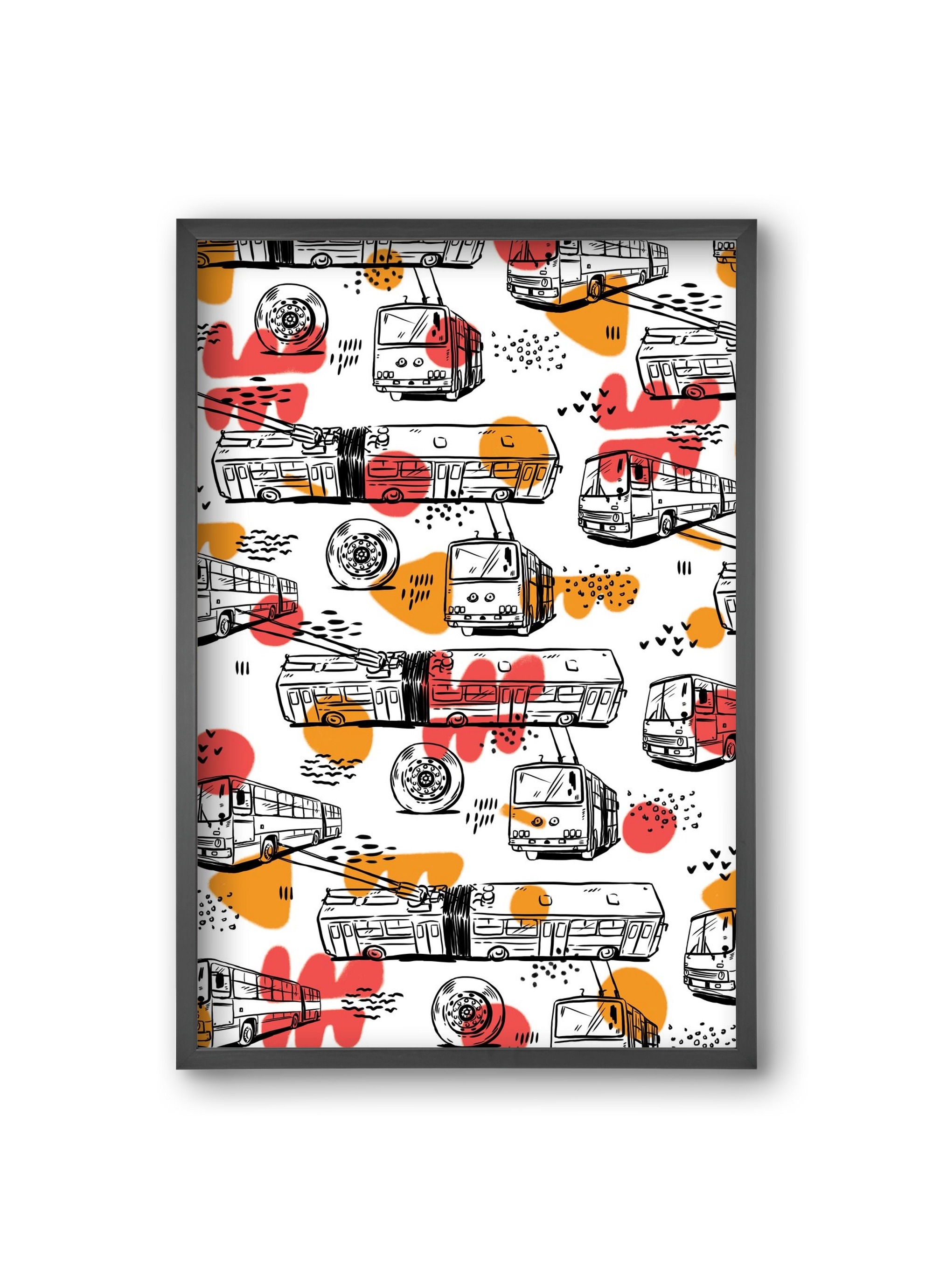 Troli pattern, 20x30 cm (20x30 cm), Fekete keret