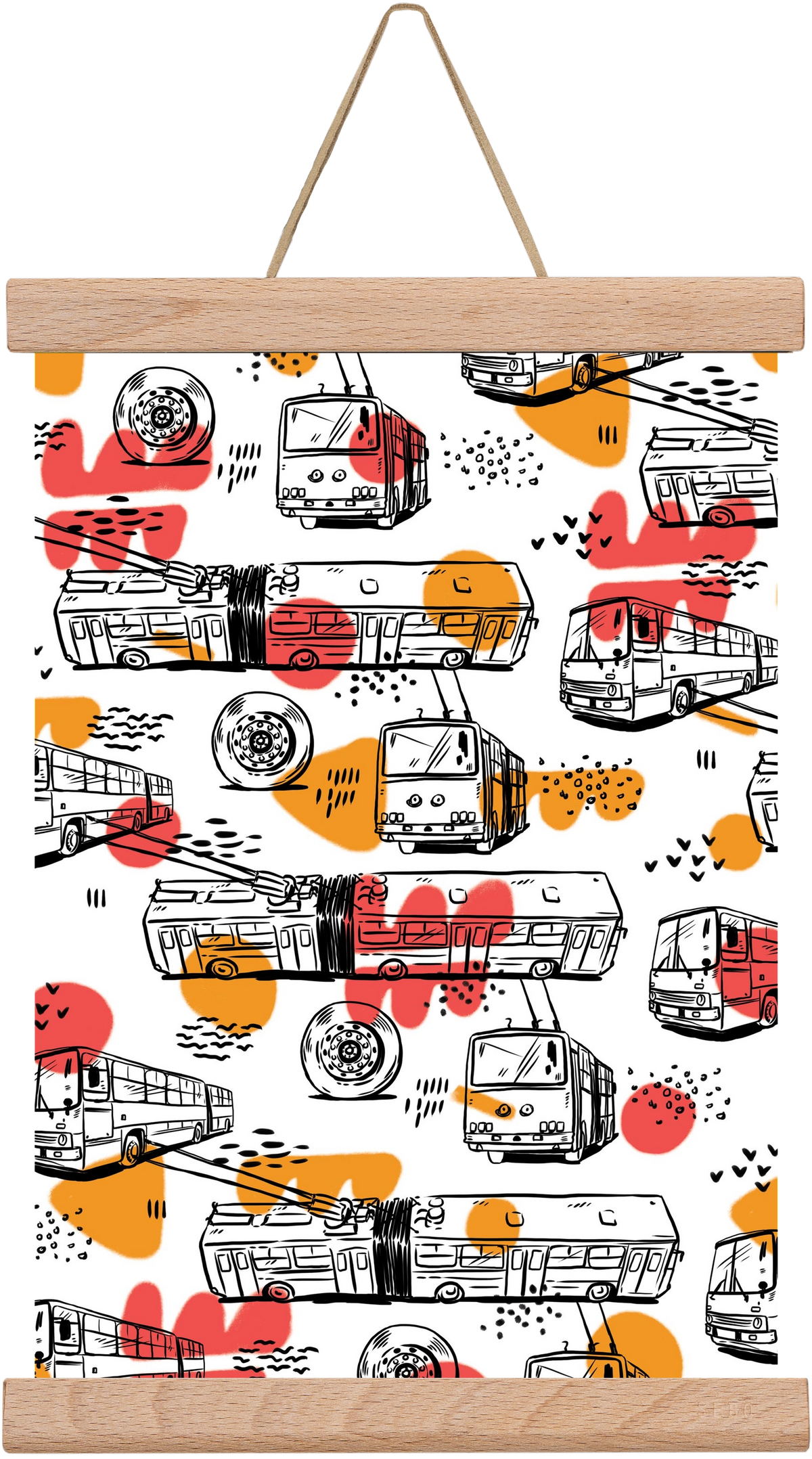 Troli pattern, 20x30 cm (20x30 cm), Tölgy akasztó