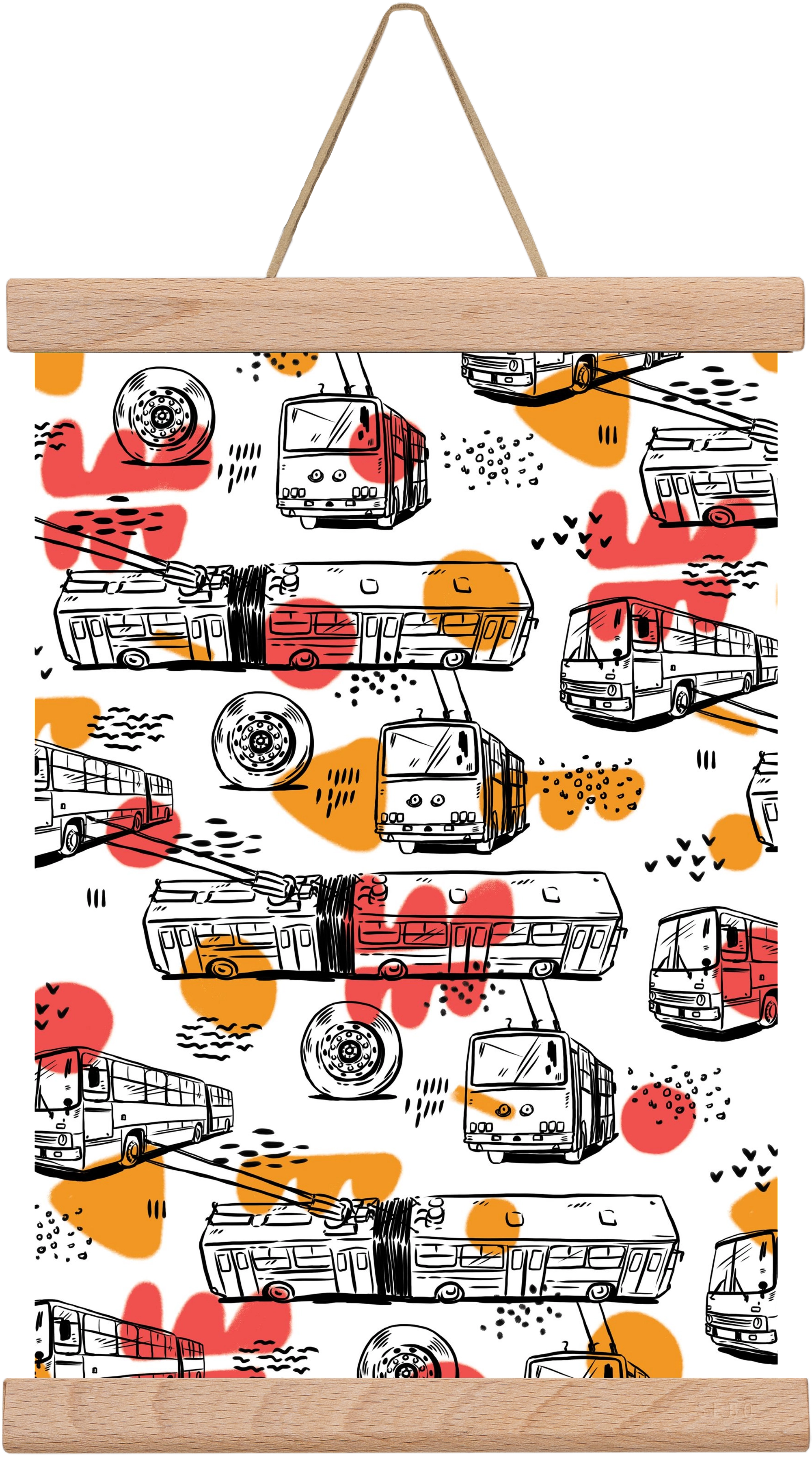 Troli pattern, 20x30 cm (20x30 cm), Tölgy akasztó