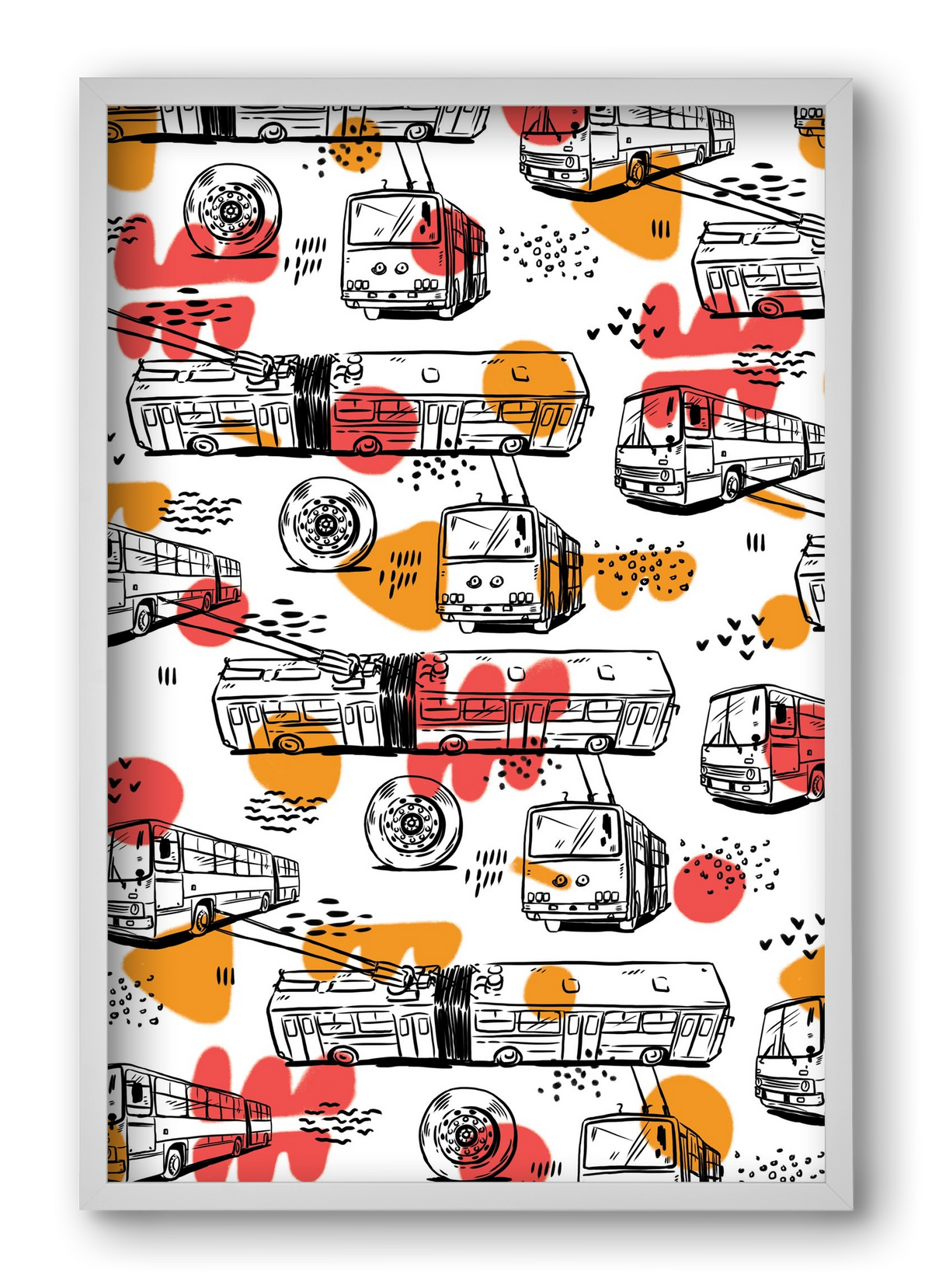 Troli pattern, 40x60 cm (40x60 cm), Fehér keret