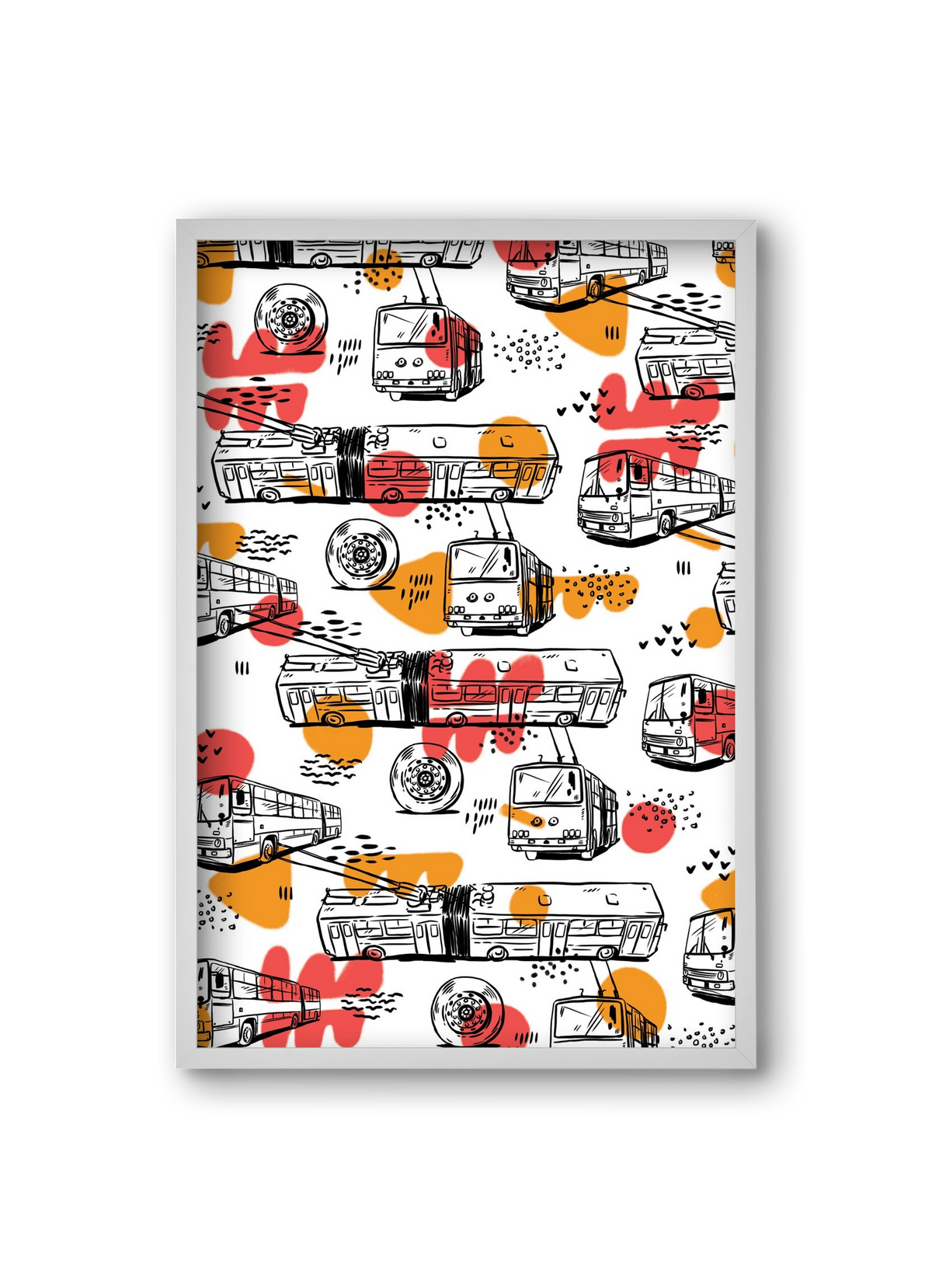 Troli pattern, 20x30 cm (20x30 cm), Fehér keret