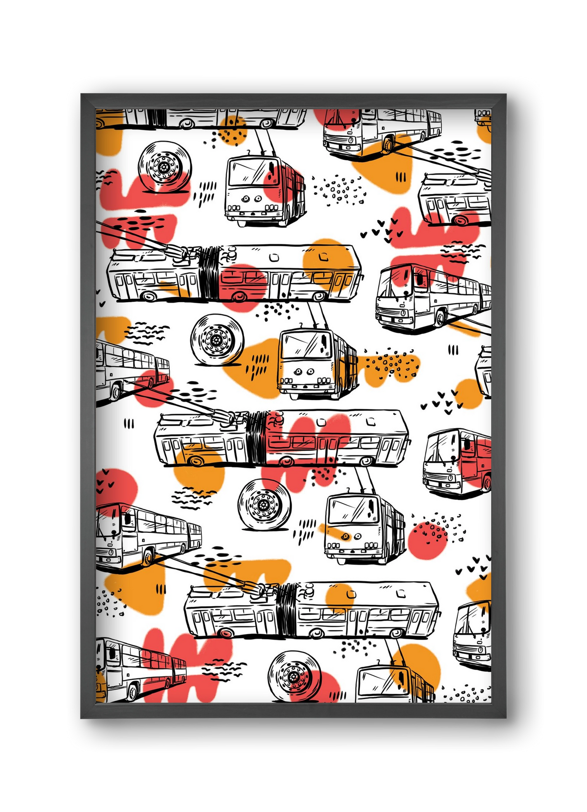 Troli pattern, 30x45 cm (30x45 cm), Fekete keret