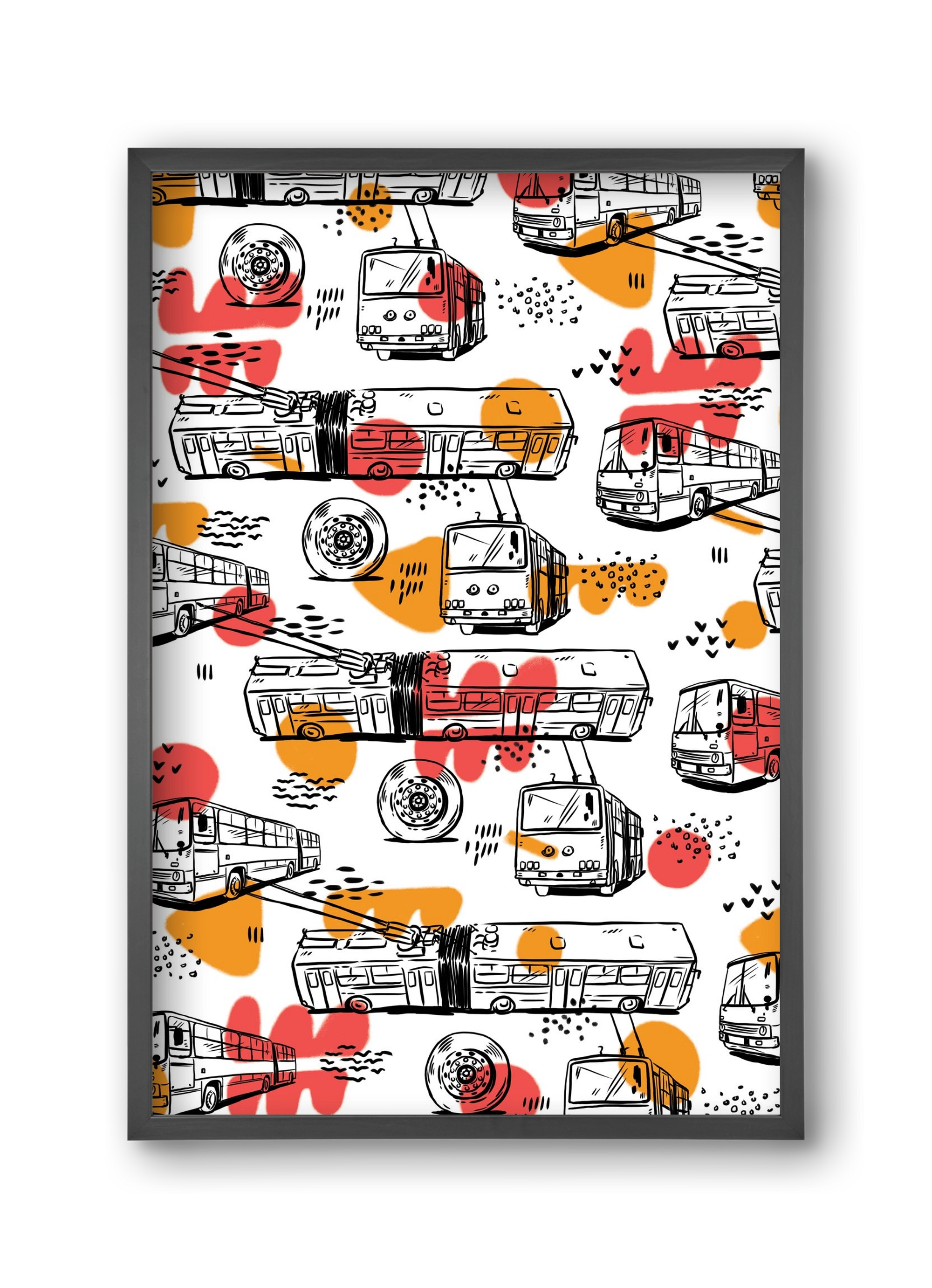 Troli pattern, 30x45 cm (30x45 cm), Fekete keret