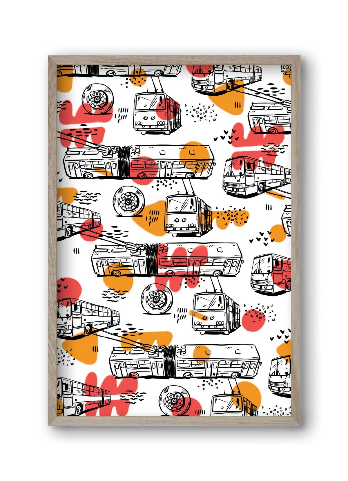 Troli pattern, 30x45 cm (30x45 cm), Tölgy keret