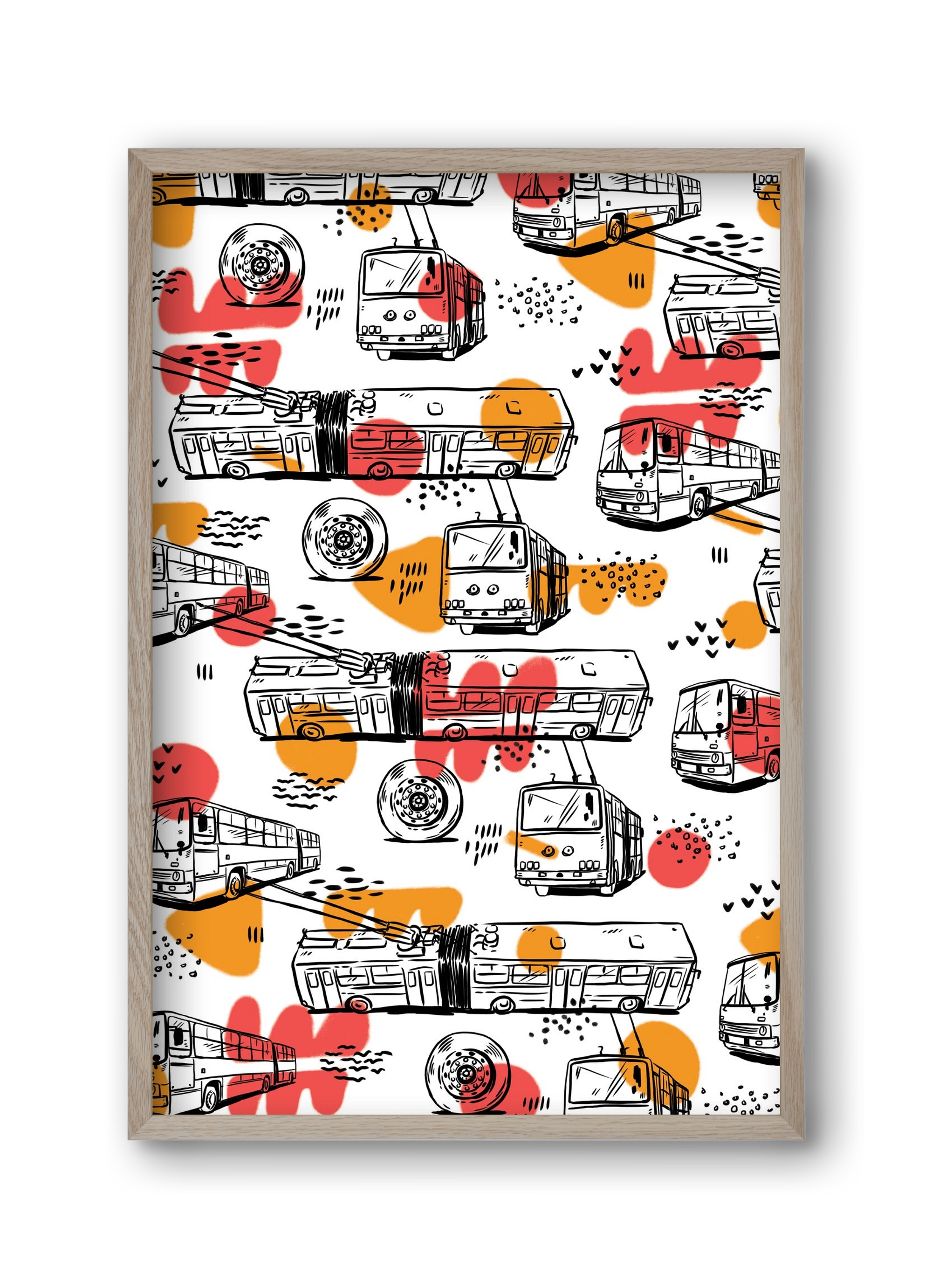 Troli pattern, 30x45 cm (30x45 cm), Tölgy keret