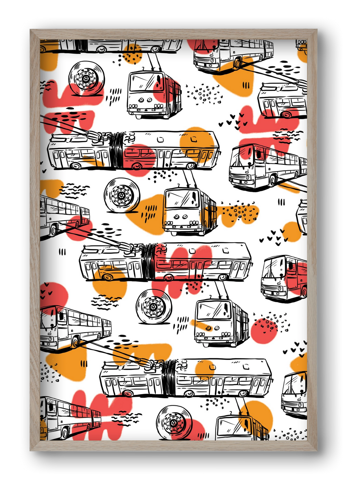 Troli pattern, 40x60 cm (40x60 cm), Tölgy keret