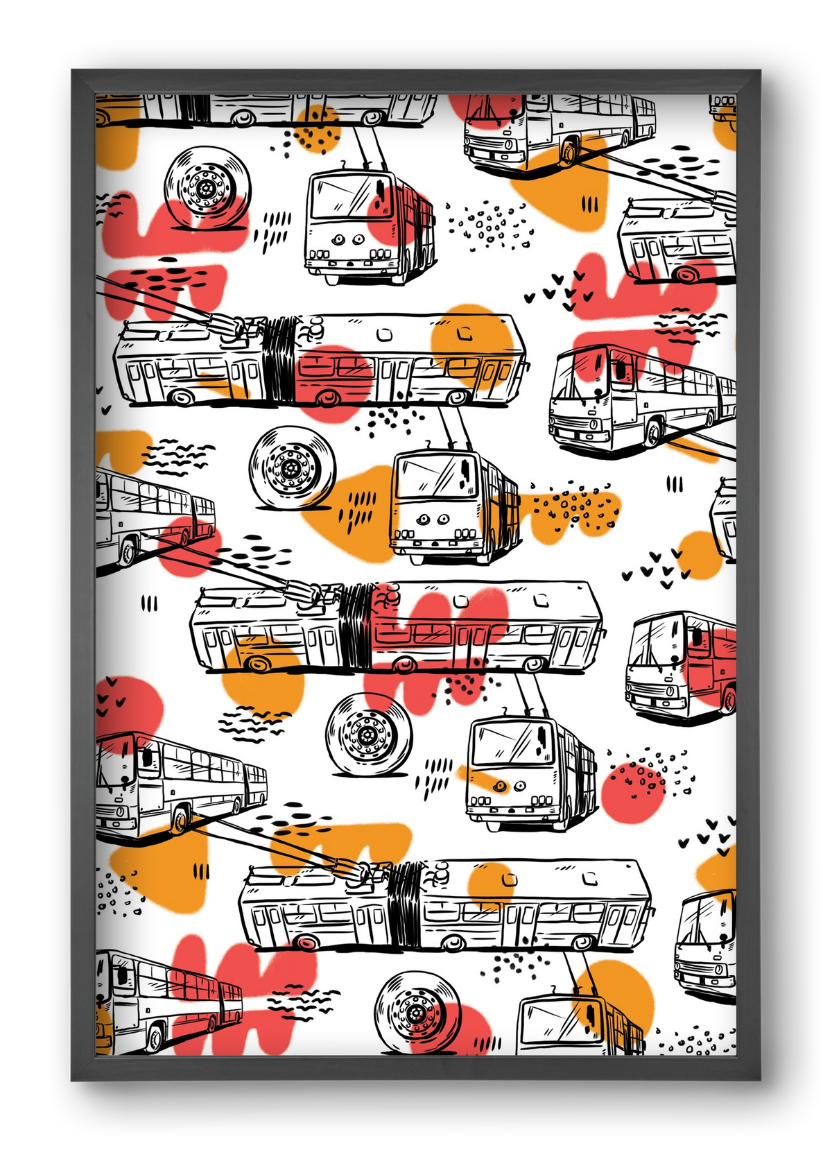 Troli pattern, 40x60 cm (40x60 cm), Fekete keret