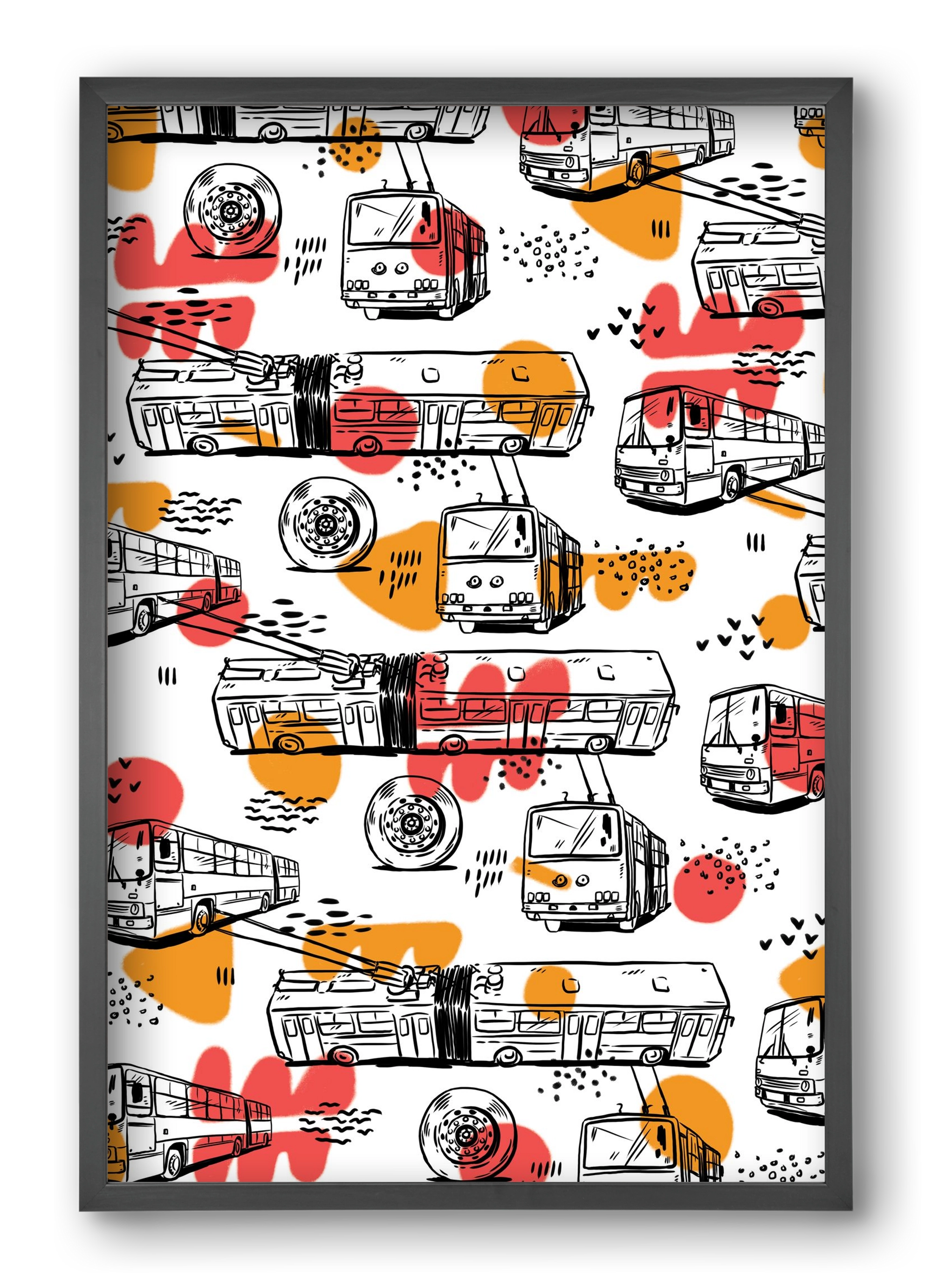 Troli pattern, 40x60 cm (40x60 cm), Fekete keret