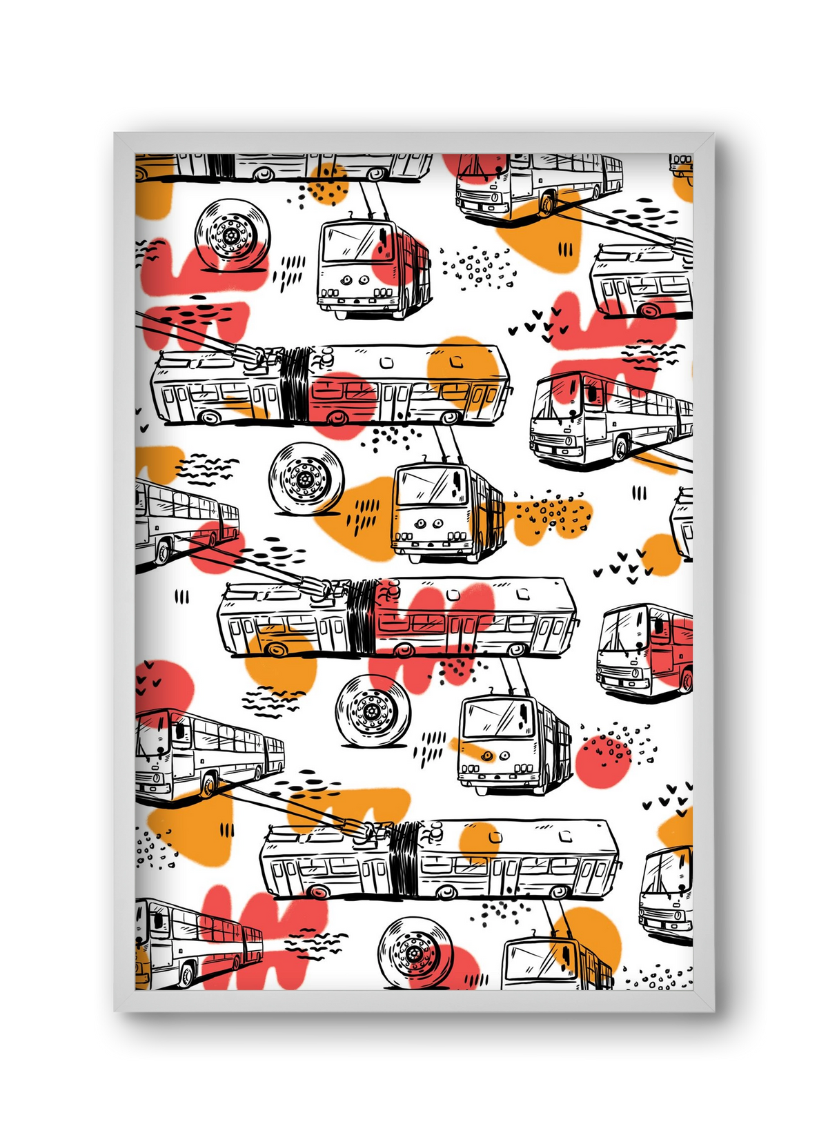 Troli pattern, 30x45 cm (30x45 cm), Fehér keret