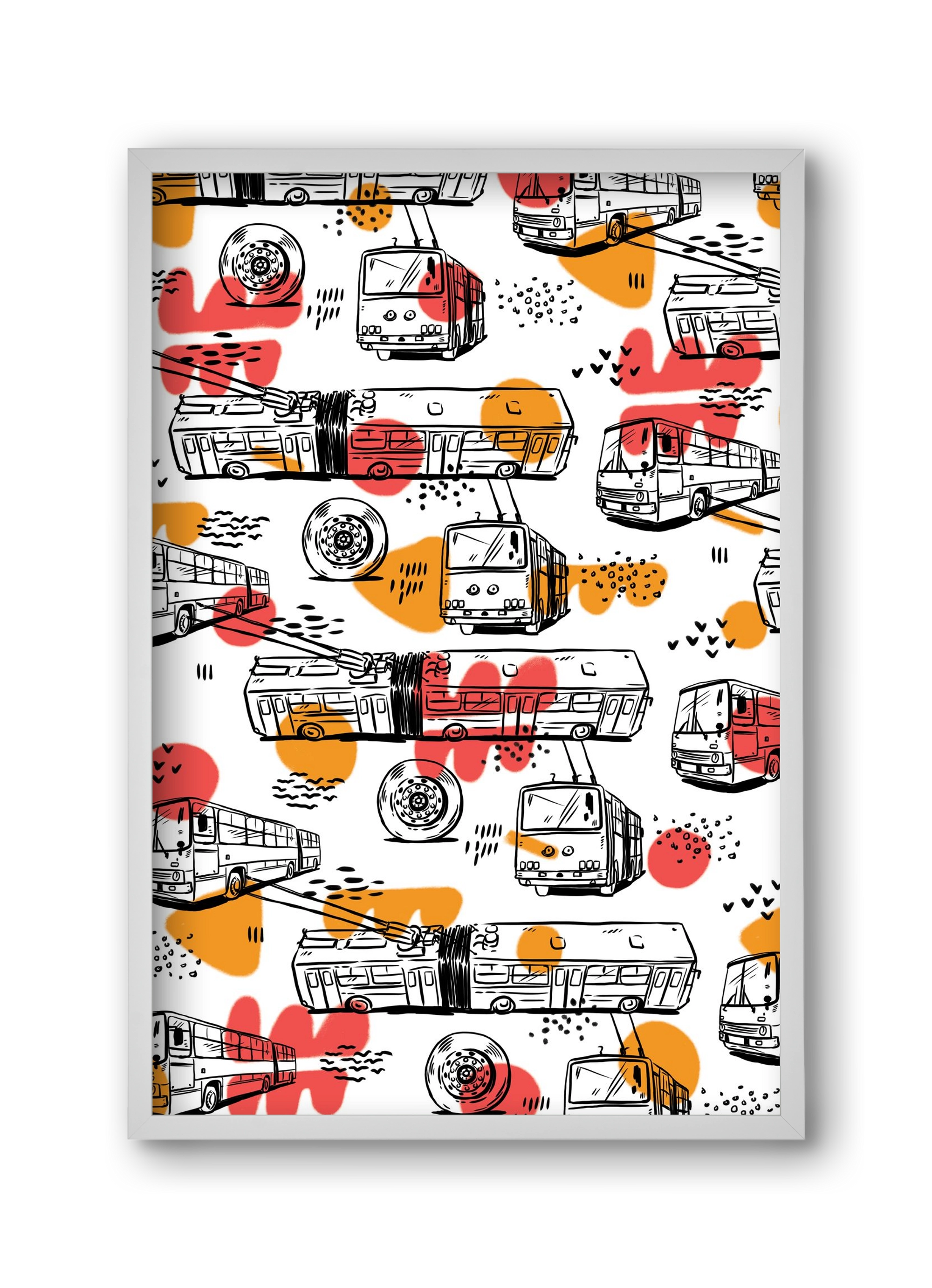 Troli pattern, 30x45 cm (30x45 cm), Fehér keret