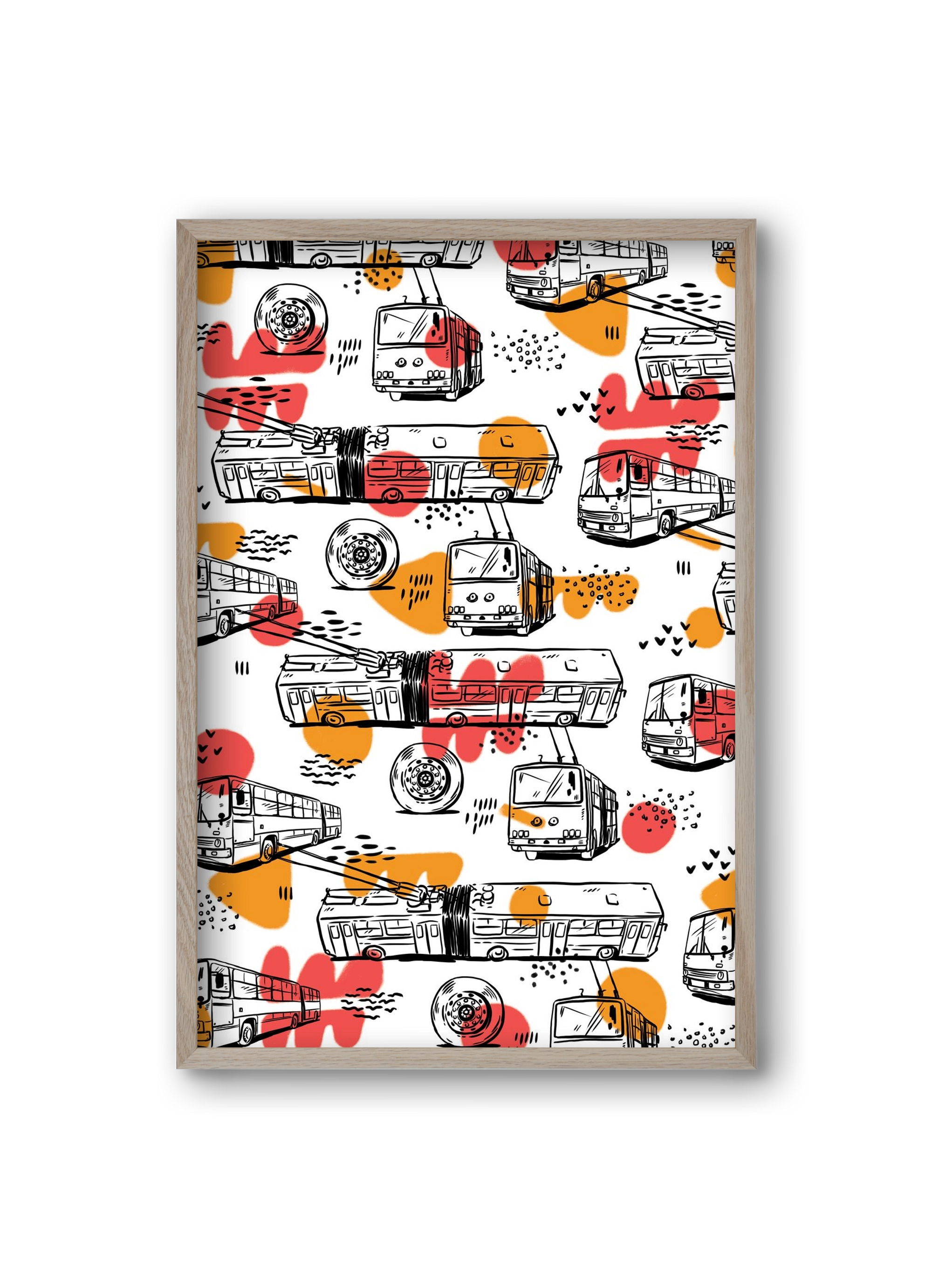 Troli pattern, 20x30 cm (20x30 cm), Tölgy keret