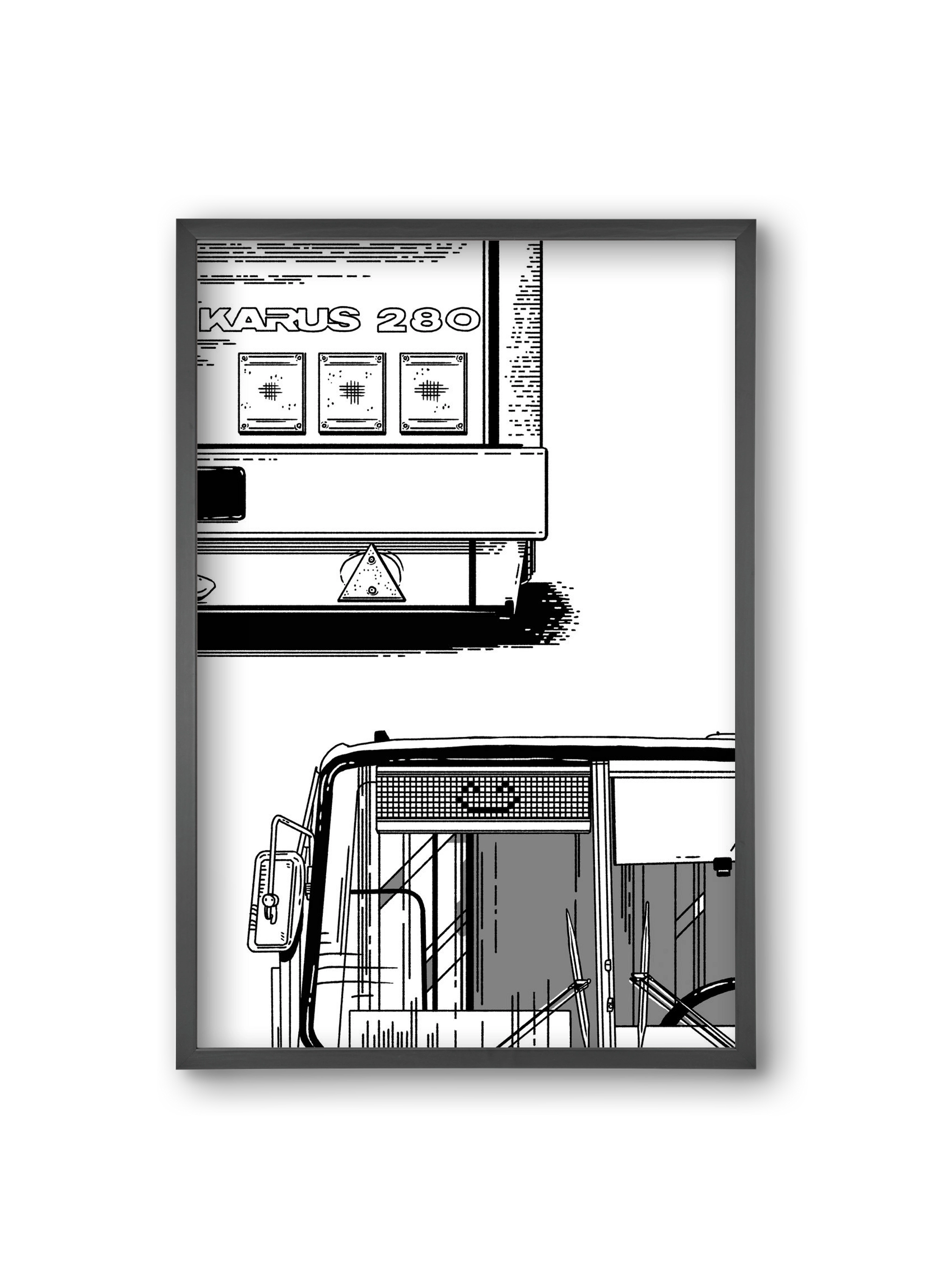Ikarus 280 :), 20x30 cm (20x30 cm), Fekete keret