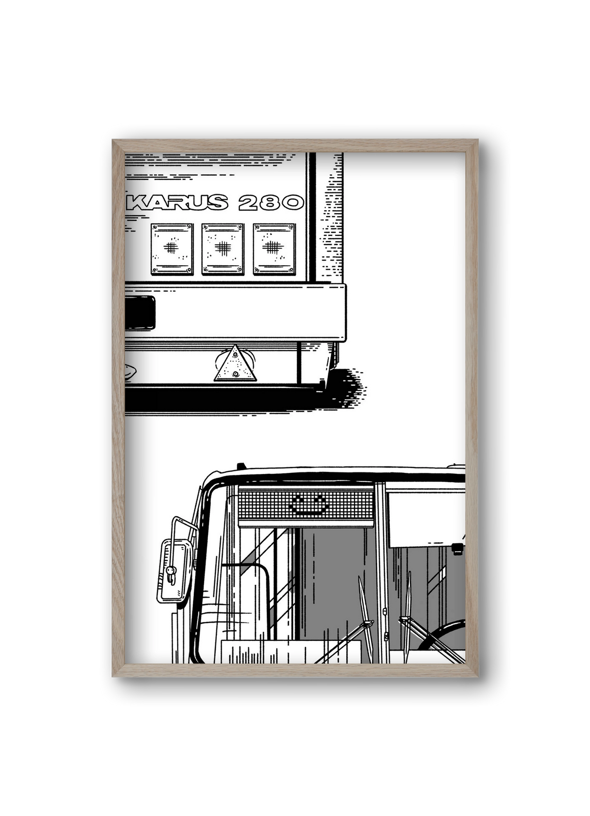 Ikarus 280 :), 20x30 cm (20x30 cm), Tölgy keret