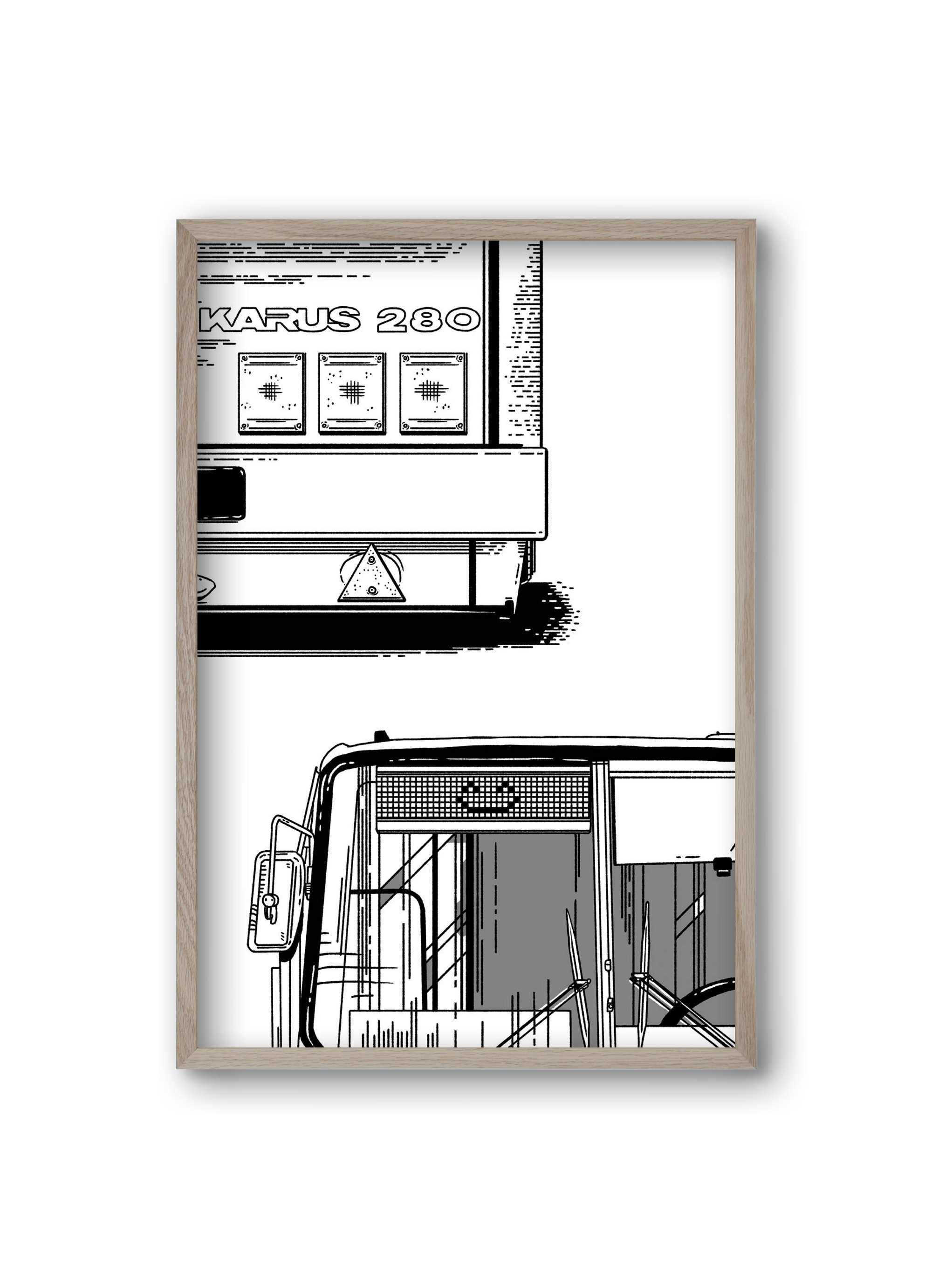 Ikarus 280 :), 20x30 cm (20x30 cm), Tölgy keret