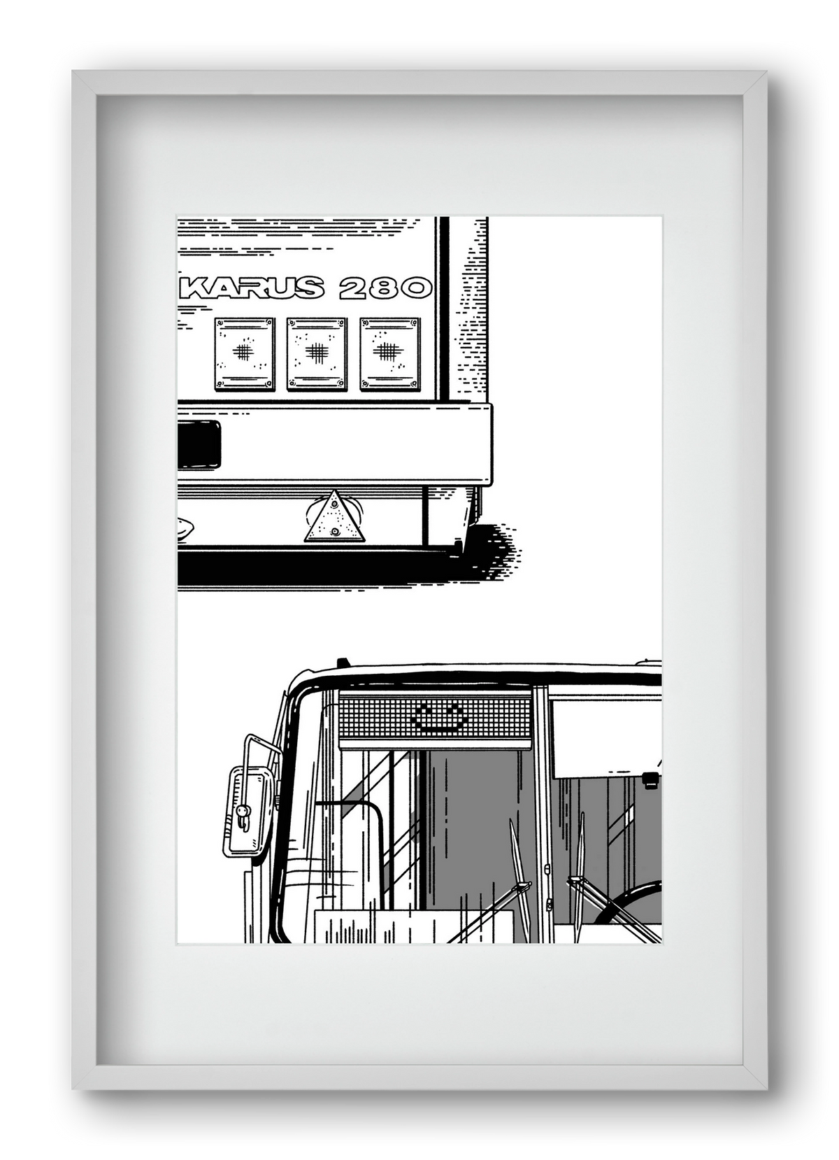 Ikarus 280 :), 40x60 cm (30x45 cm), Fehér keret, paszpartuval