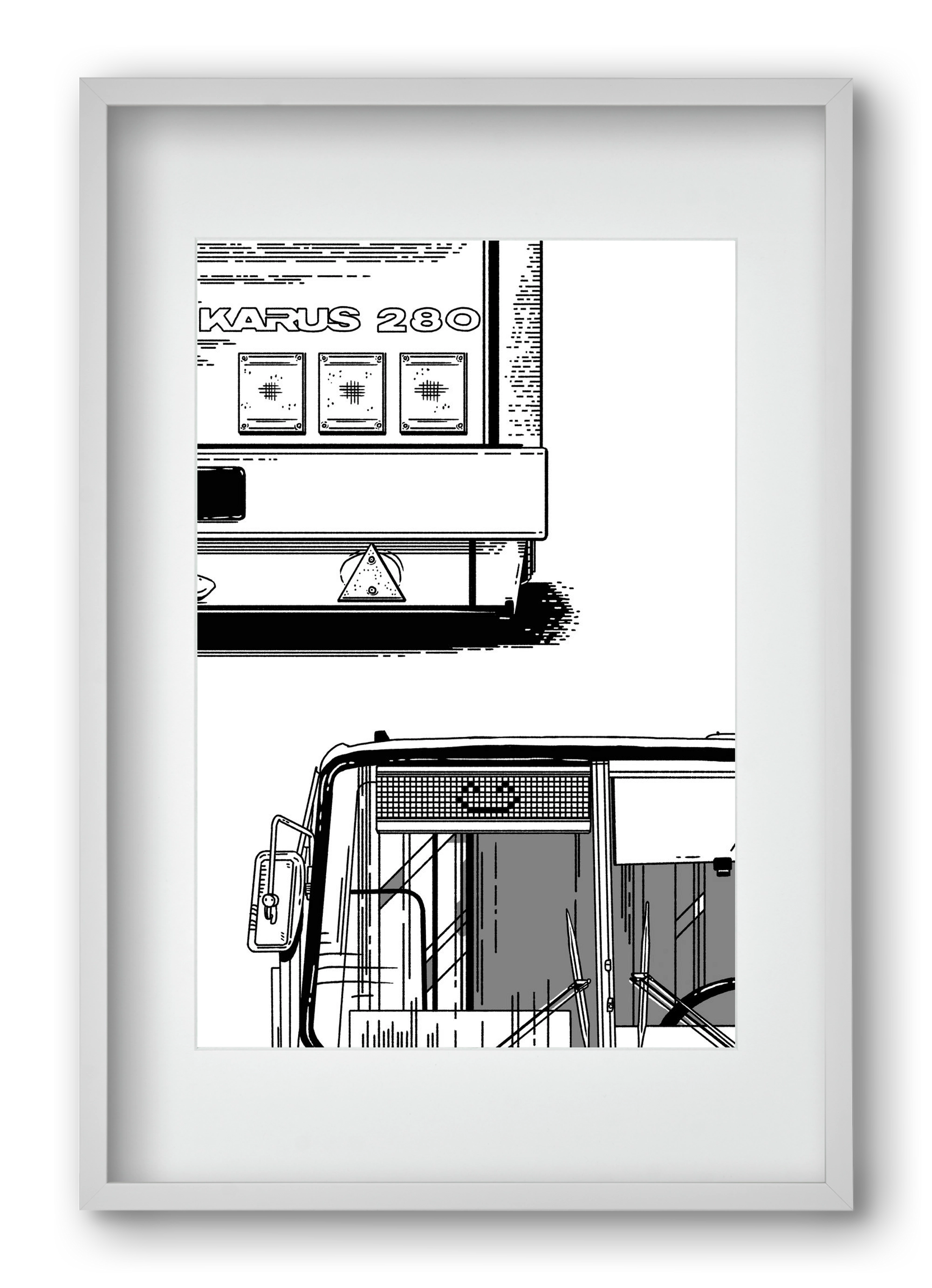 Ikarus 280 :), 40x60 cm (30x45 cm), Fehér keret, paszpartuval