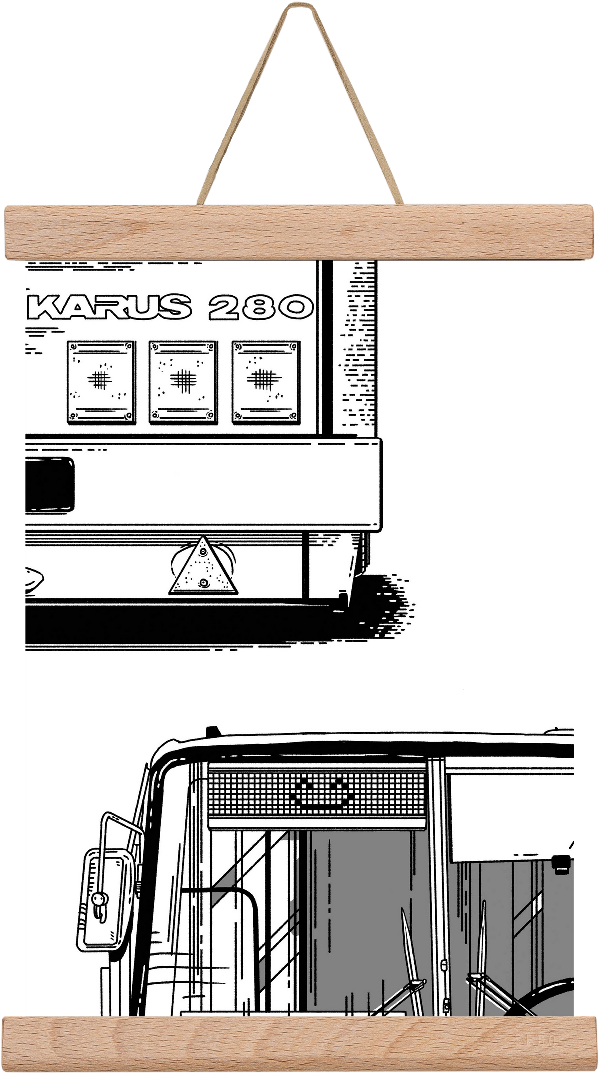 Ikarus 280 :), 20x30 cm (20x30 cm), Tölgy akasztó