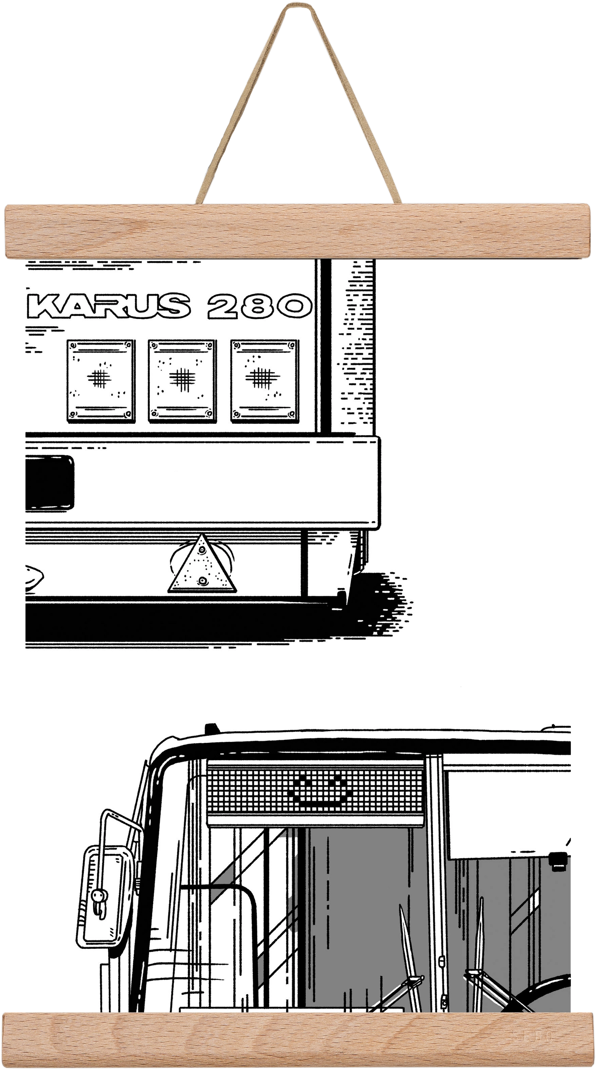 Ikarus 280 :), 20x30 cm (20x30 cm), Tölgy akasztó