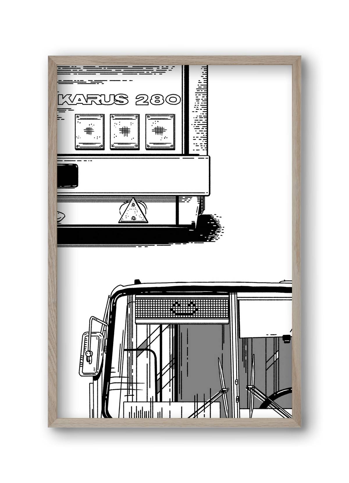 Ikarus 280 :), 30x45 cm (30x45 cm), Tölgy keret