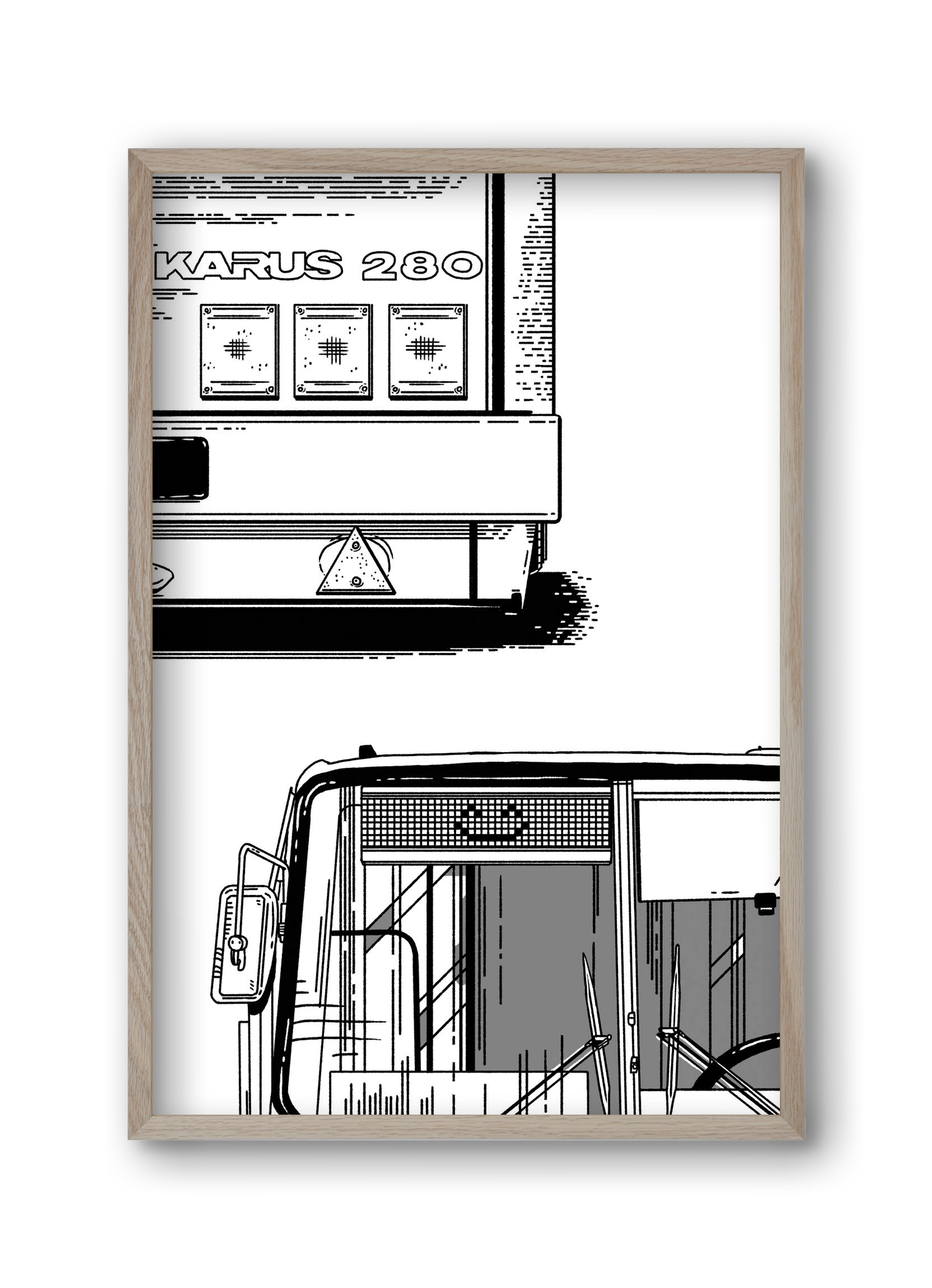 Ikarus 280 :), 30x45 cm (30x45 cm), Tölgy keret