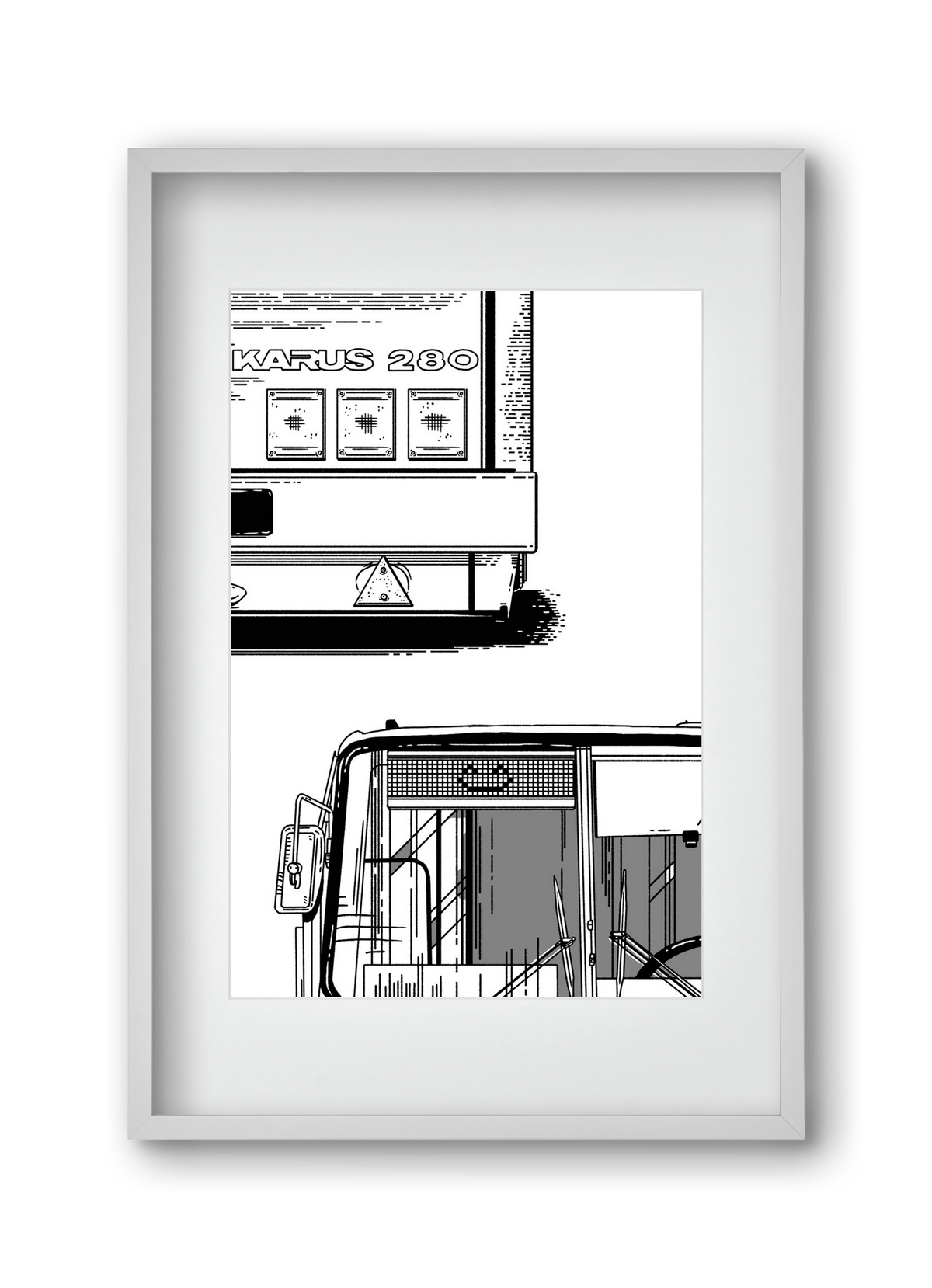 Ikarus 280 :), 30x45 cm (20x30 cm), Fehér keret, paszpartuval