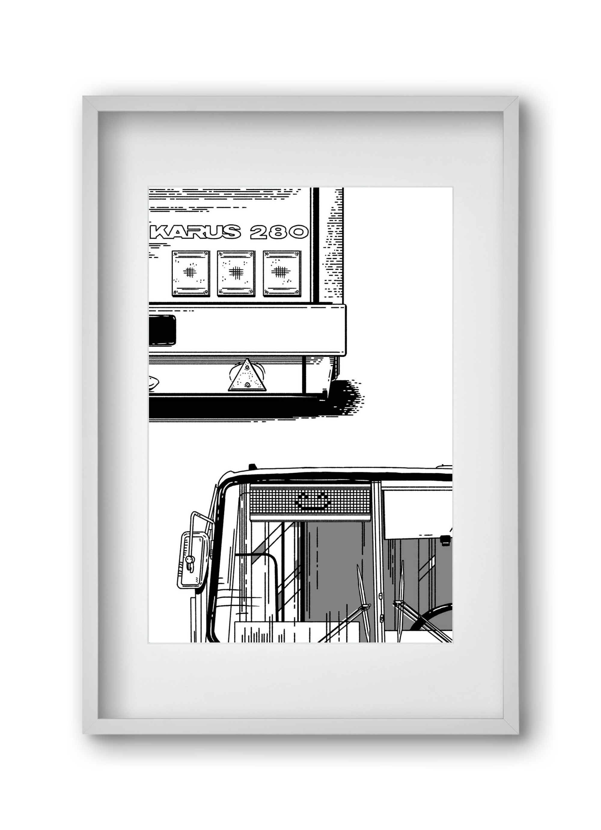 Ikarus 280 :), 30x45 cm (20x30 cm), Fehér keret, paszpartuval