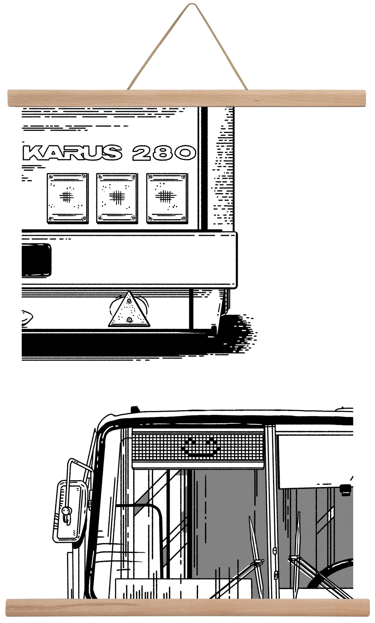 Ikarus 280 :), 40x60 cm (40x60 cm), Tölgy akasztó