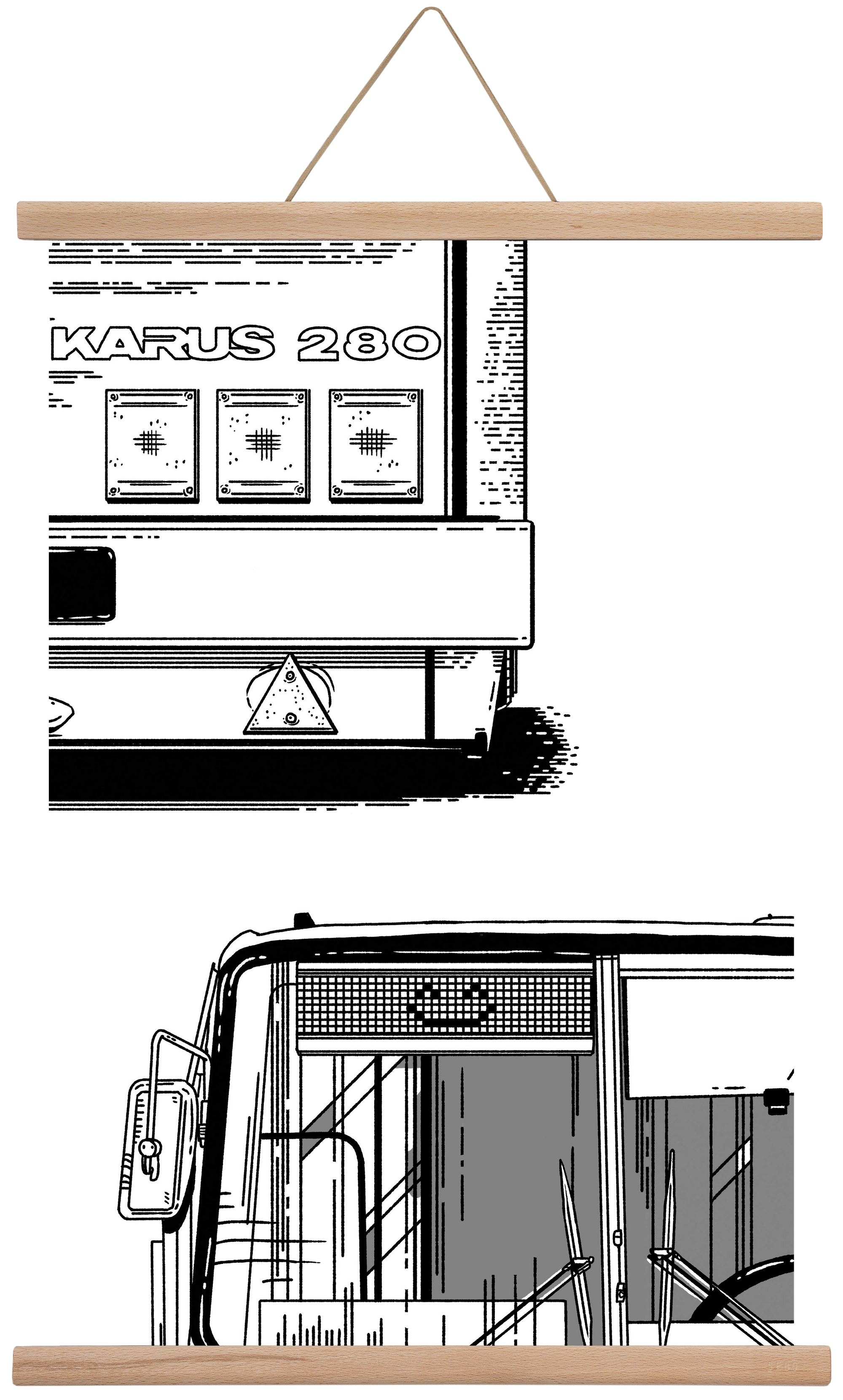 Ikarus 280 :), 40x60 cm (40x60 cm), Tölgy akasztó