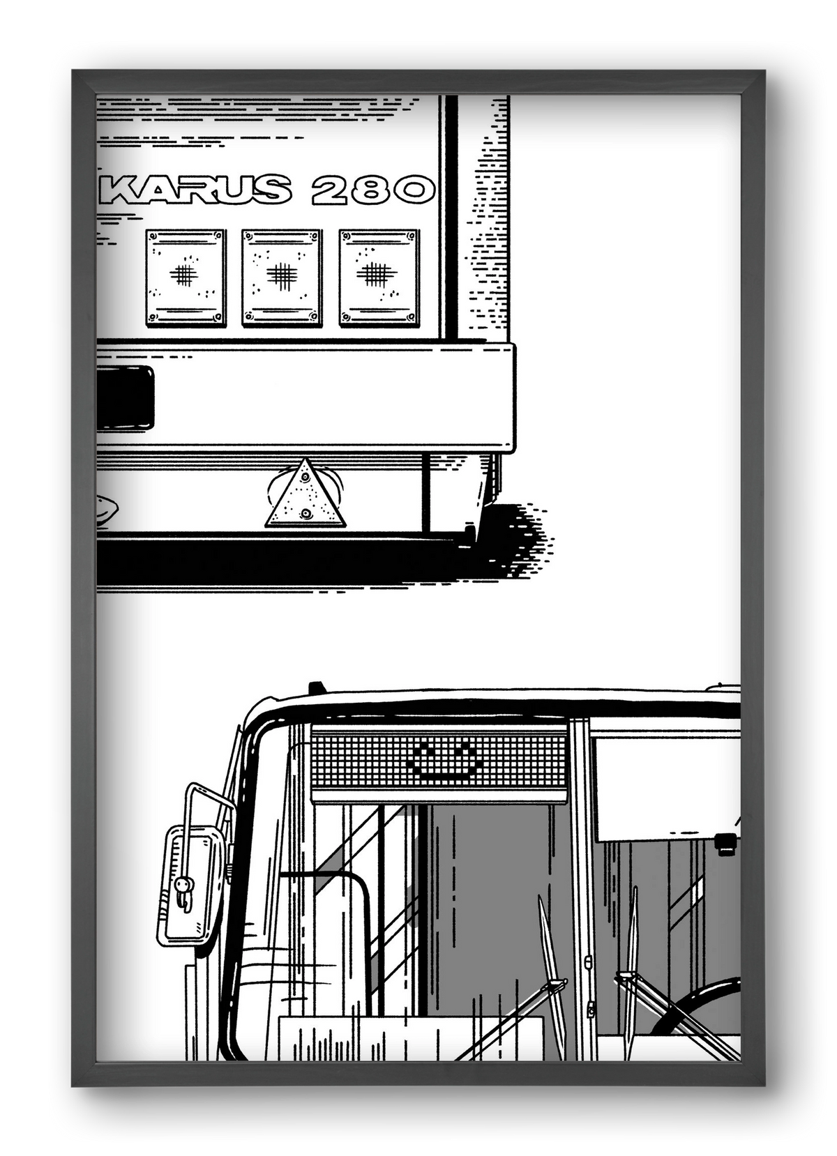 Ikarus 280 :), 40x60 cm (40x60 cm), Fekete keret