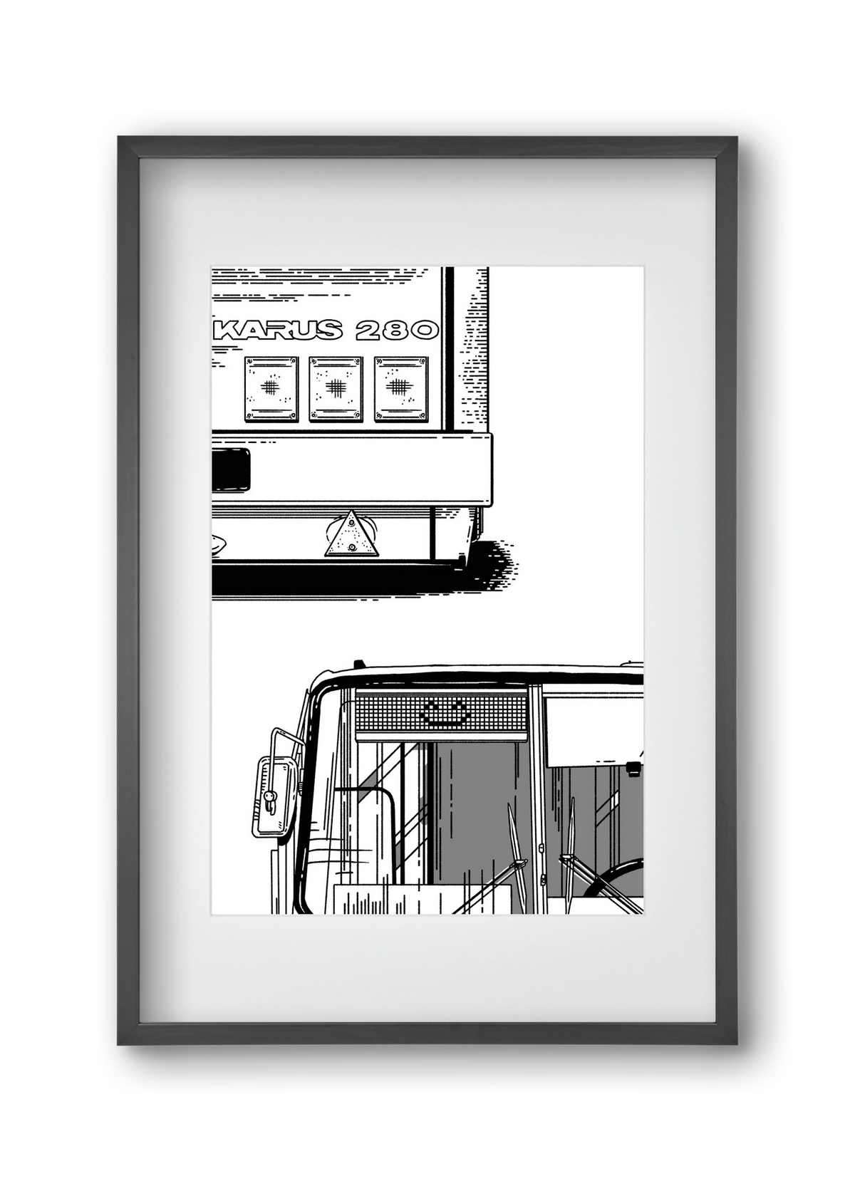 Ikarus 280 :), 30x45 cm (20x30 cm), Fekete keret, paszpartuval