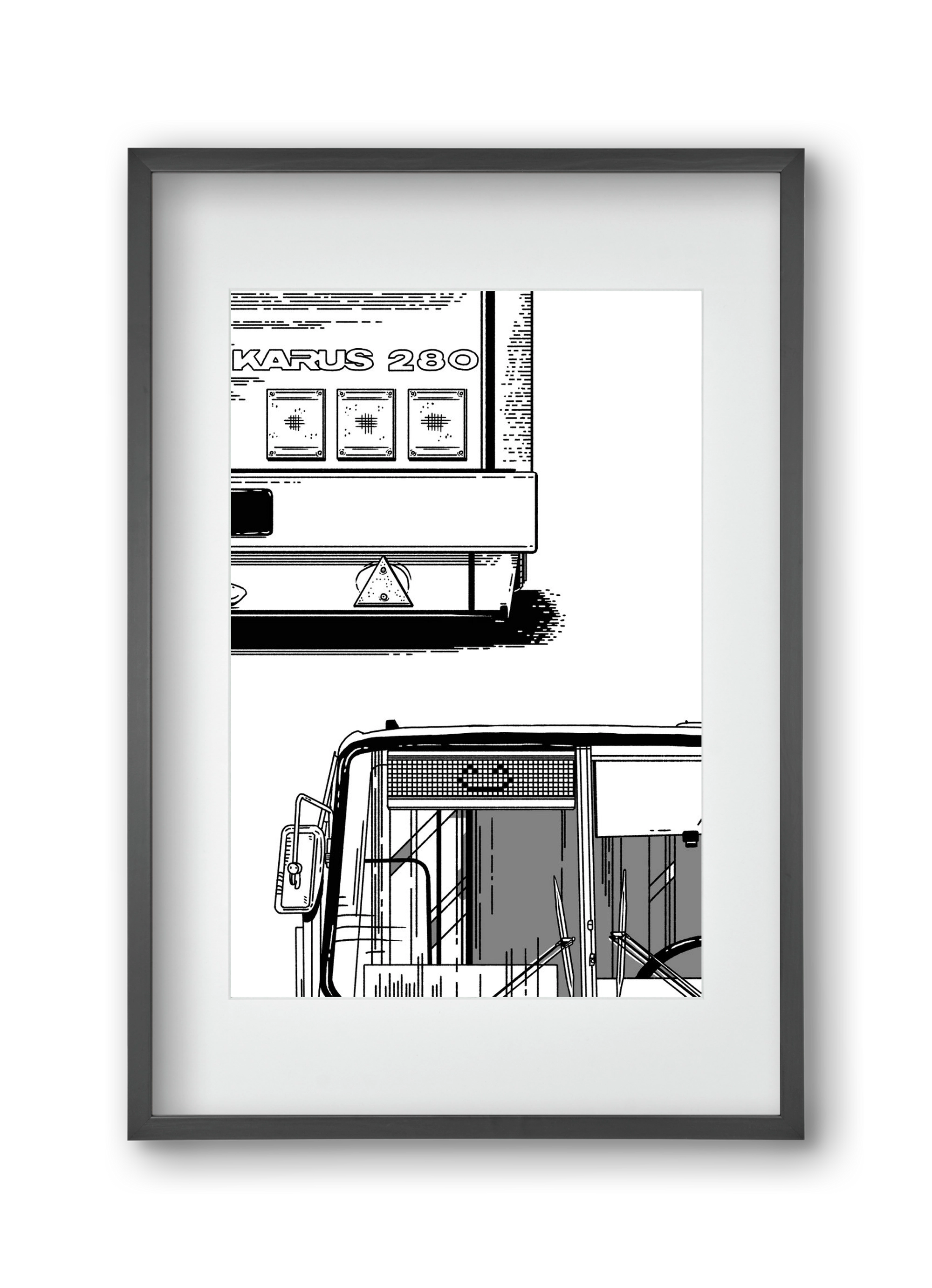 Ikarus 280 :), 30x45 cm (20x30 cm), Fekete keret, paszpartuval
