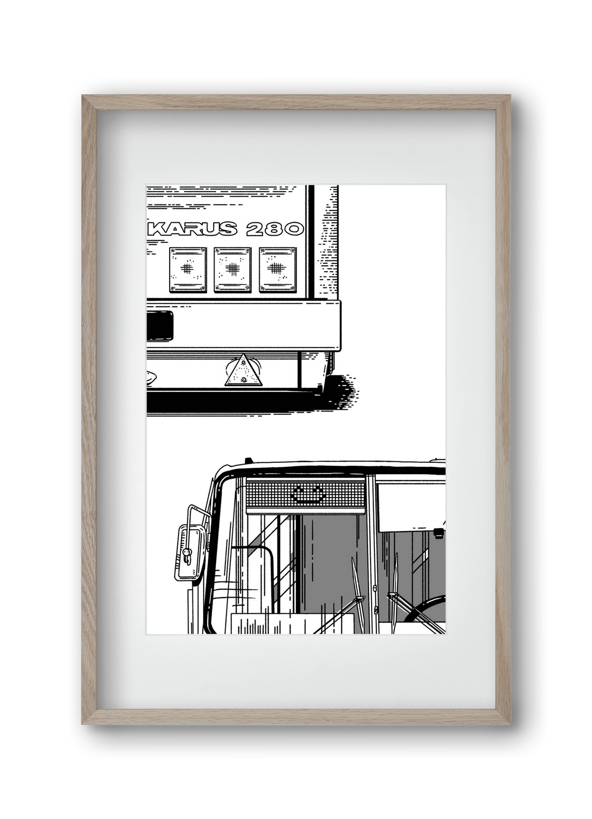 Ikarus 280 :), 30x45 cm (20x30 cm), Tölgy keret, paszpartuval