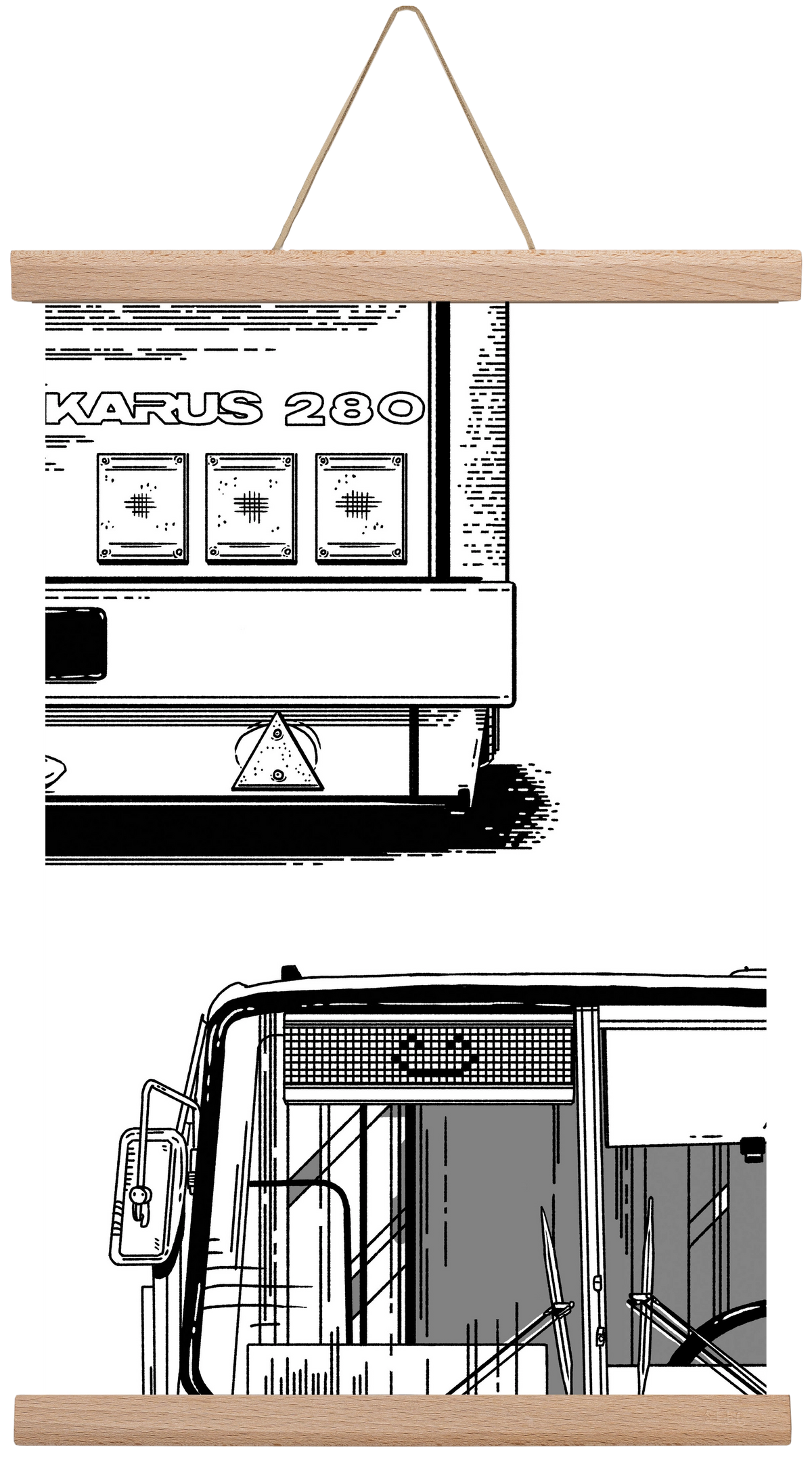 Ikarus 280 :), 30x45 cm (30x45 cm), Tölgy akasztó