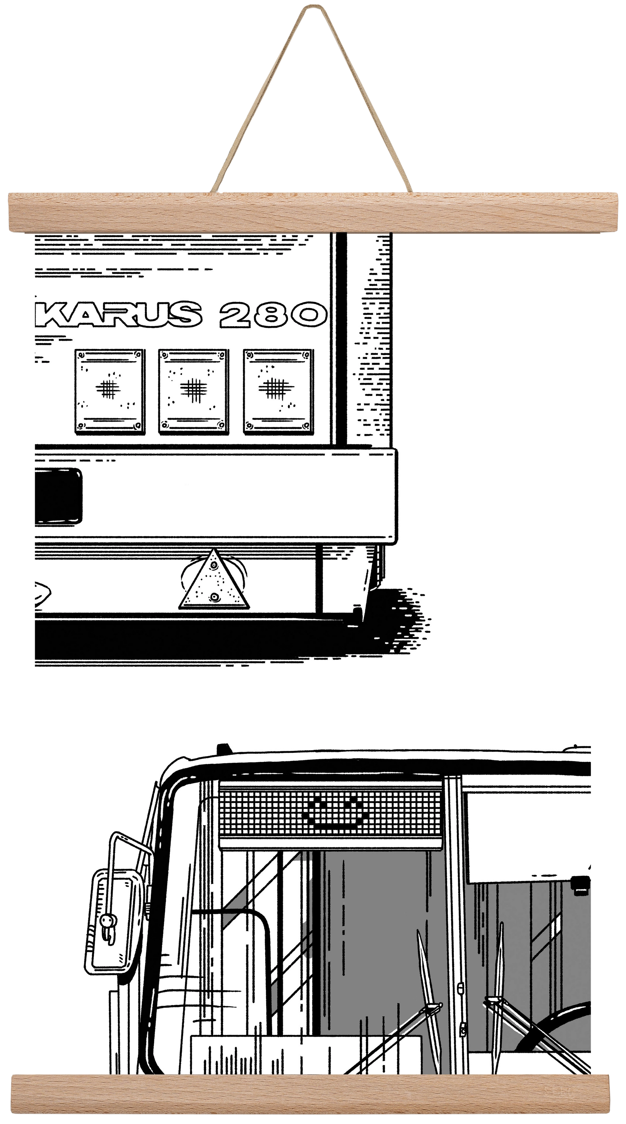 Ikarus 280 :), 30x45 cm (30x45 cm), Tölgy akasztó