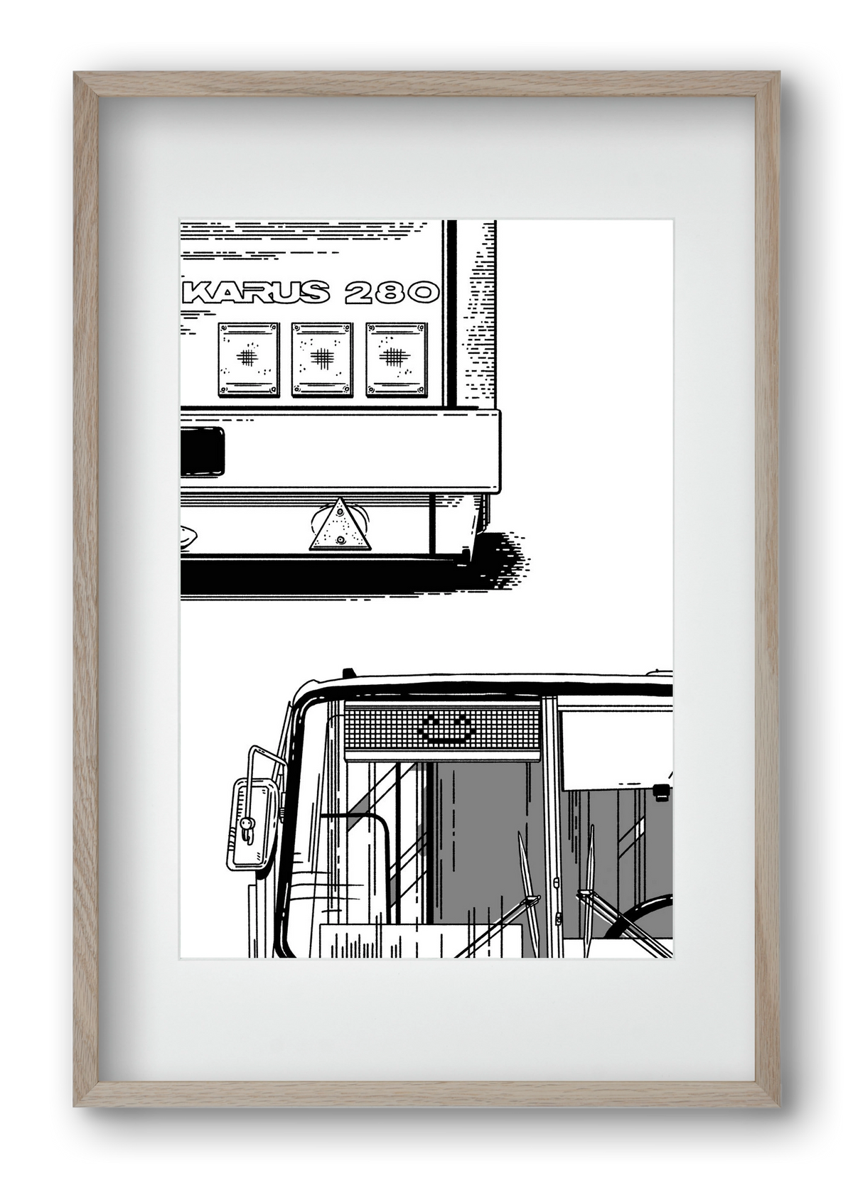 Ikarus 280 :), 40x60 cm (30x45 cm), Tölgy keret, paszpartuval