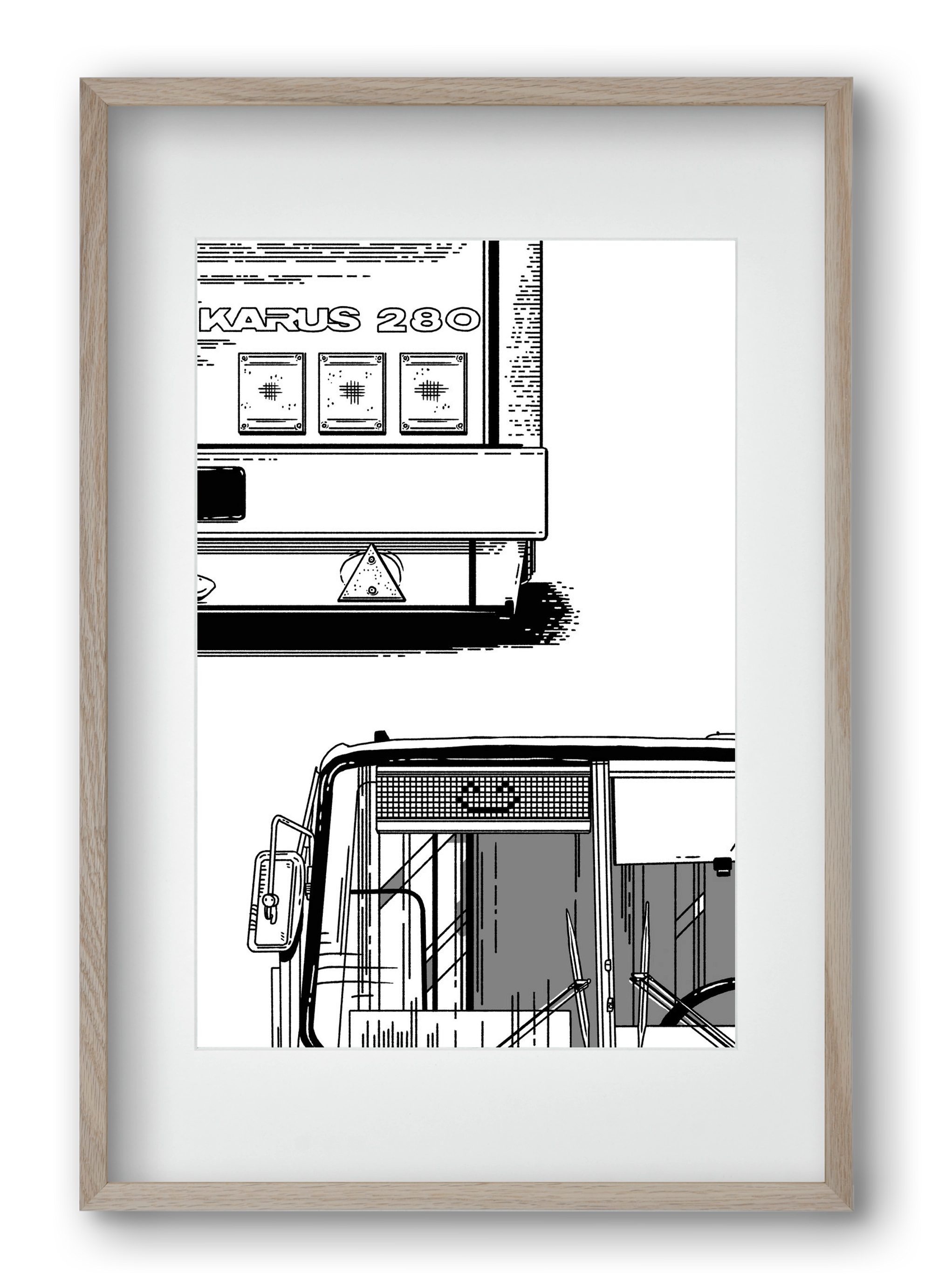 Ikarus 280 :), 40x60 cm (30x45 cm), Tölgy keret, paszpartuval