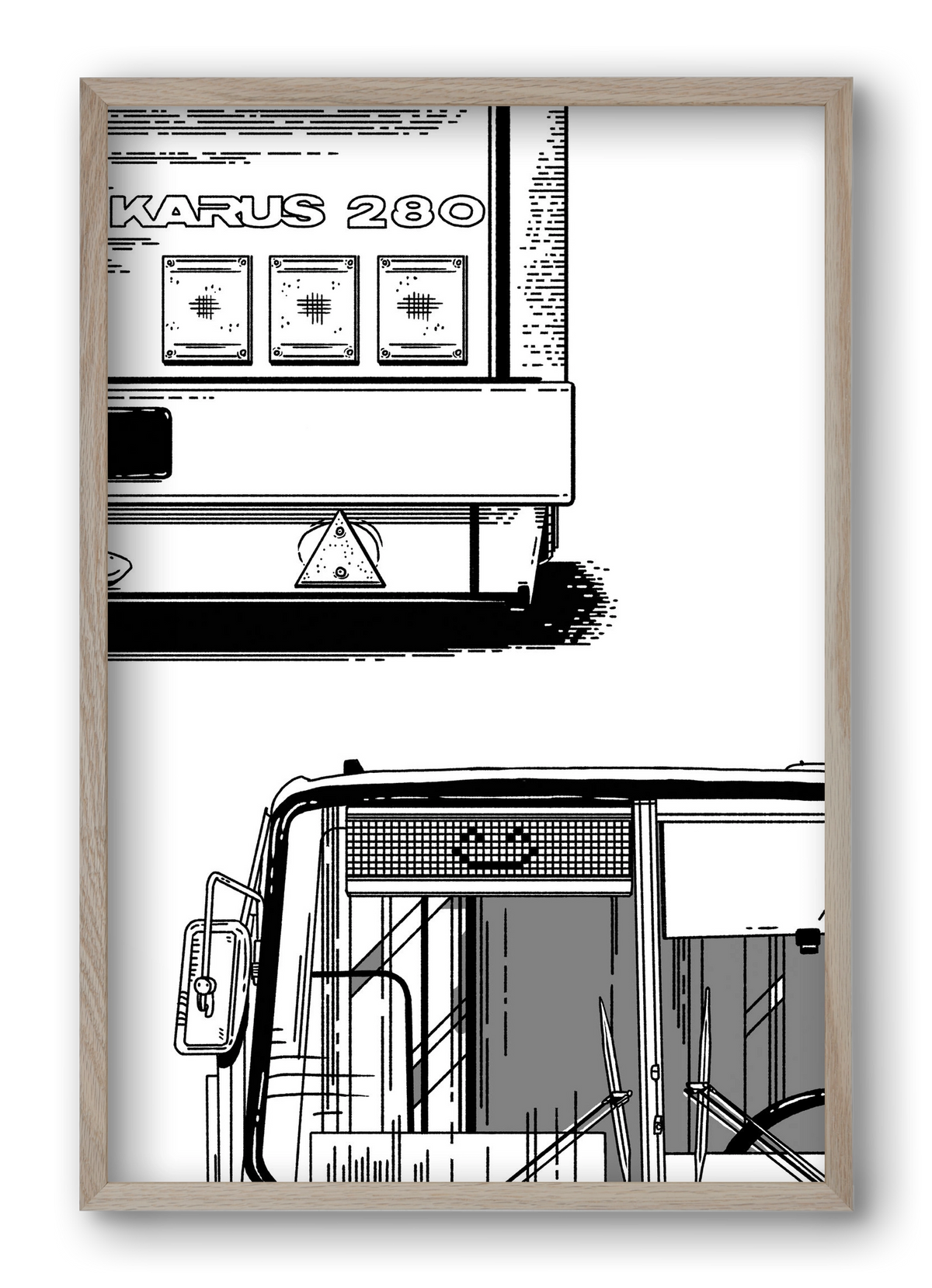 Ikarus 280 :), 40x60 cm (40x60 cm), Tölgy keret