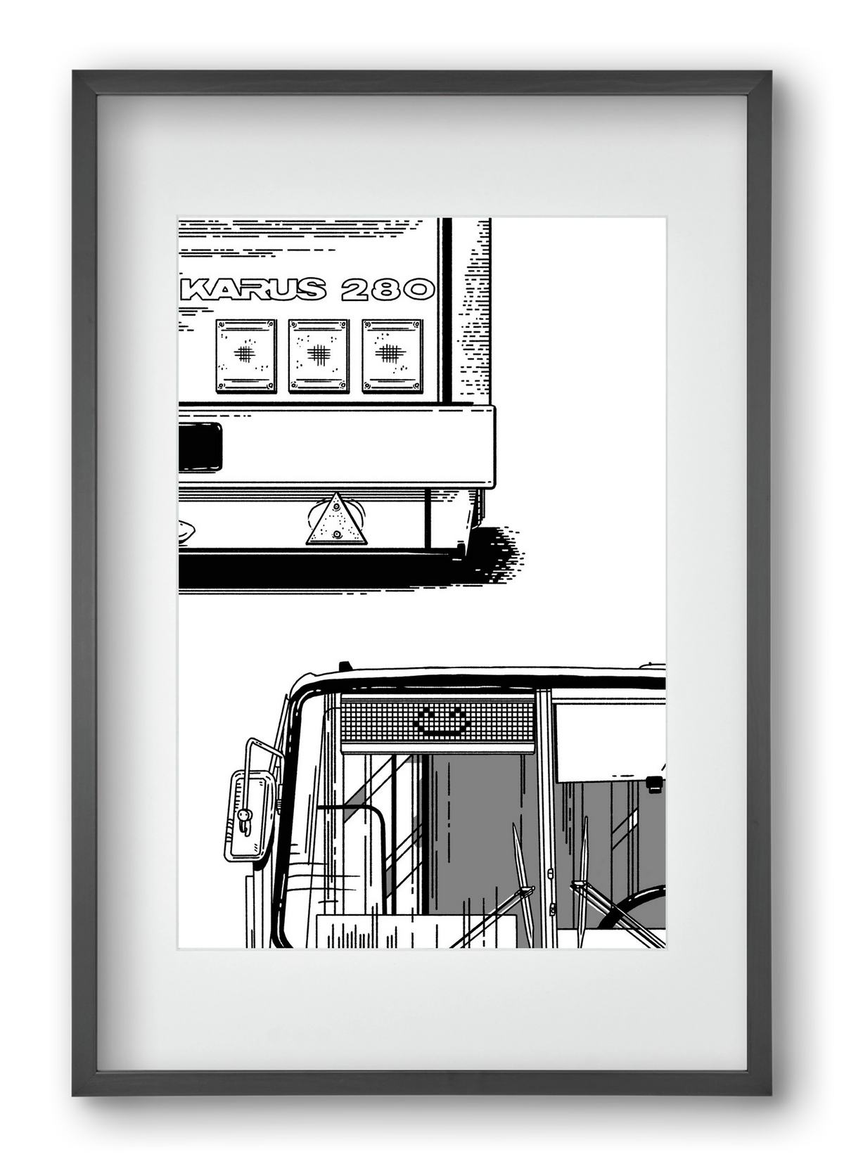 Ikarus 280 :), 40x60 cm (30x45 cm), Fekete keret, paszpartuval