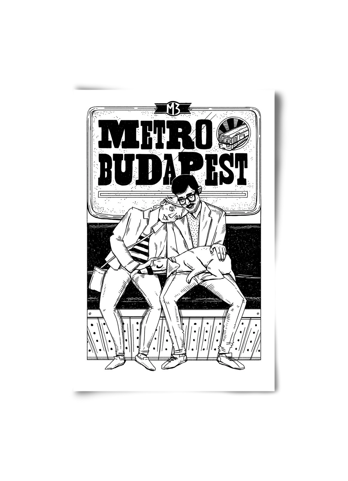 M3 metro kutyával, 20x30 cm, Keret nélkül