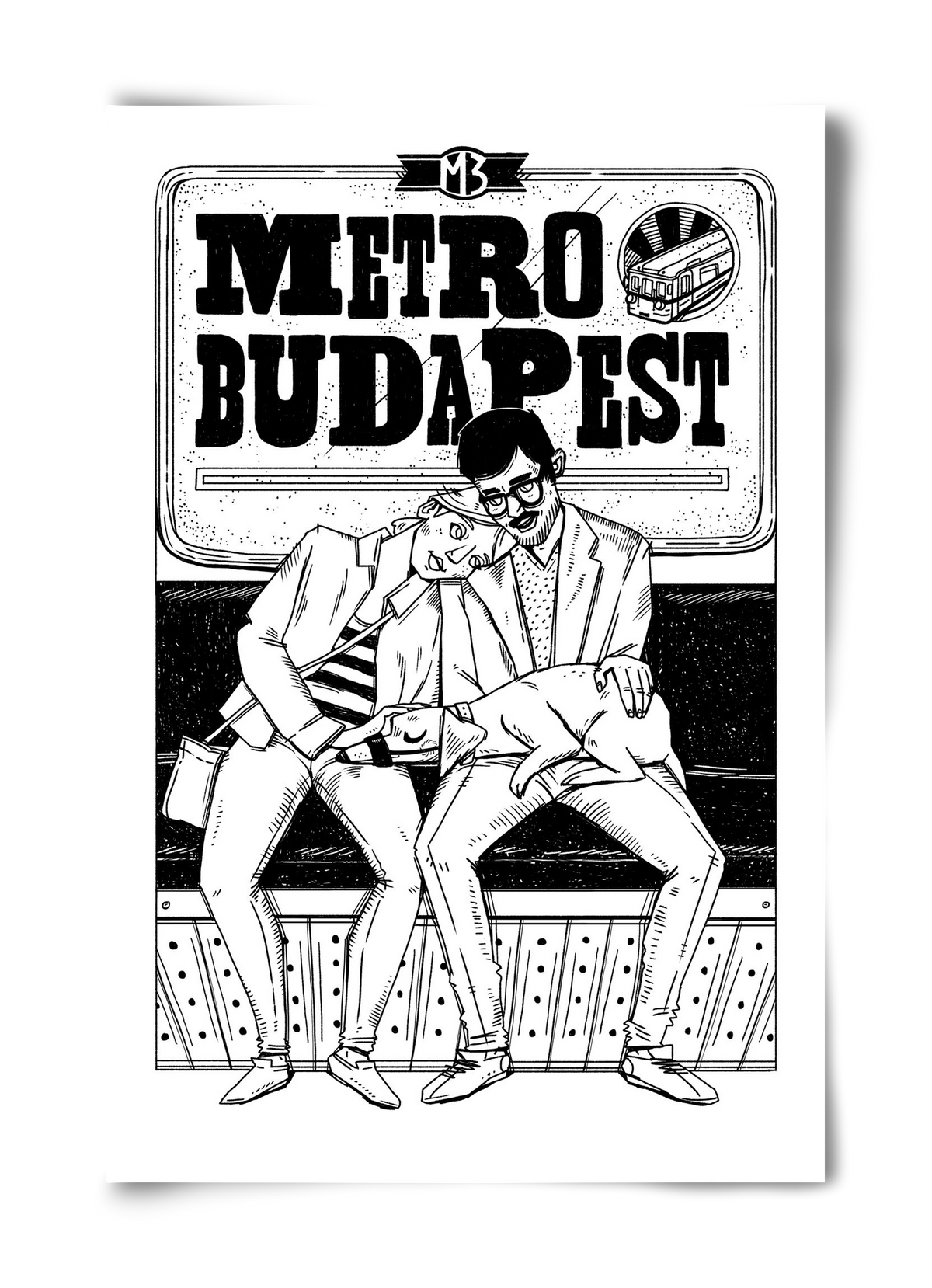 M3 metro kutyával, 40x60 cm, Keret nélkül