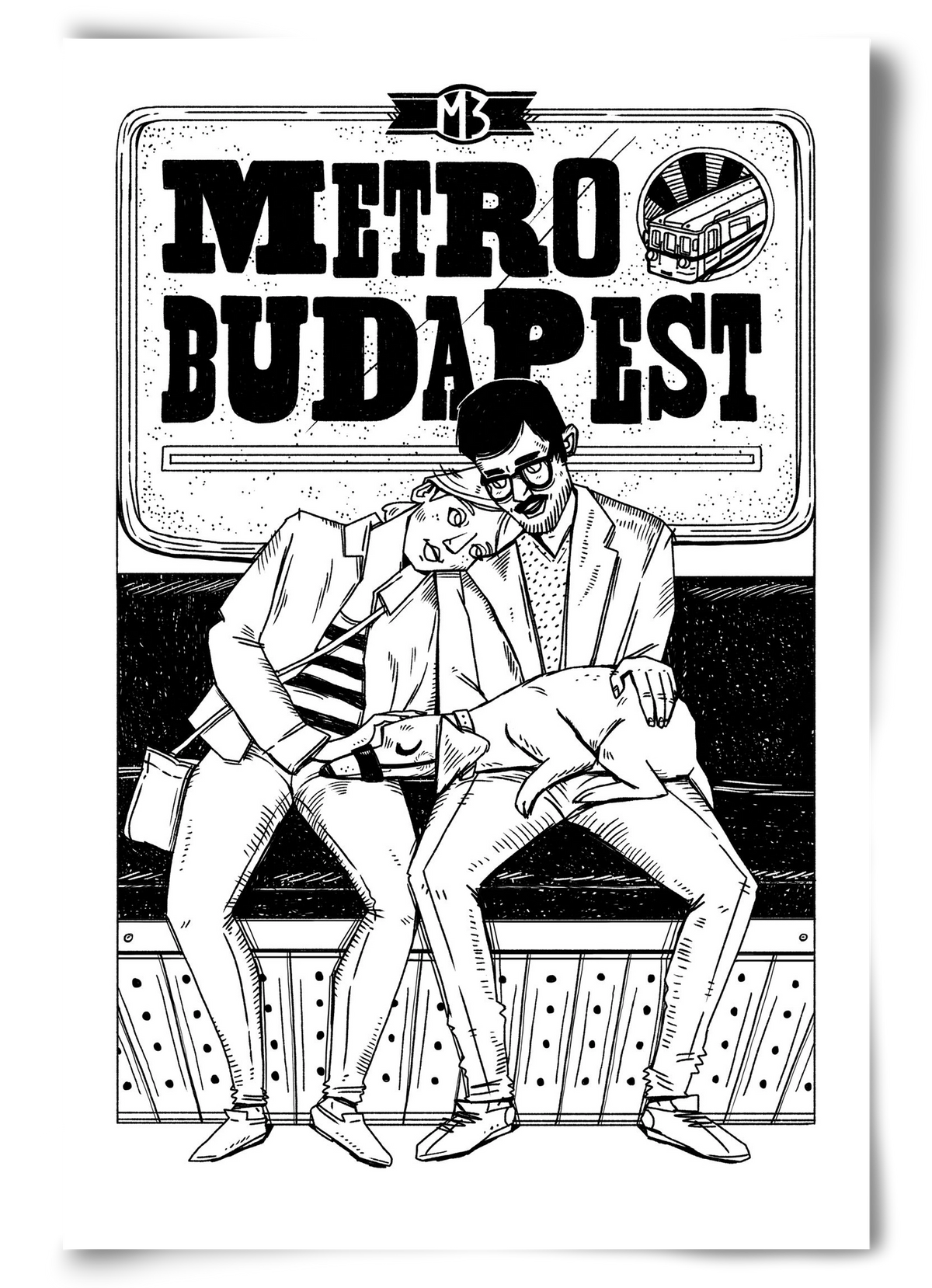 M3 metro kutyával, 60x90 cm, Keret nélkül