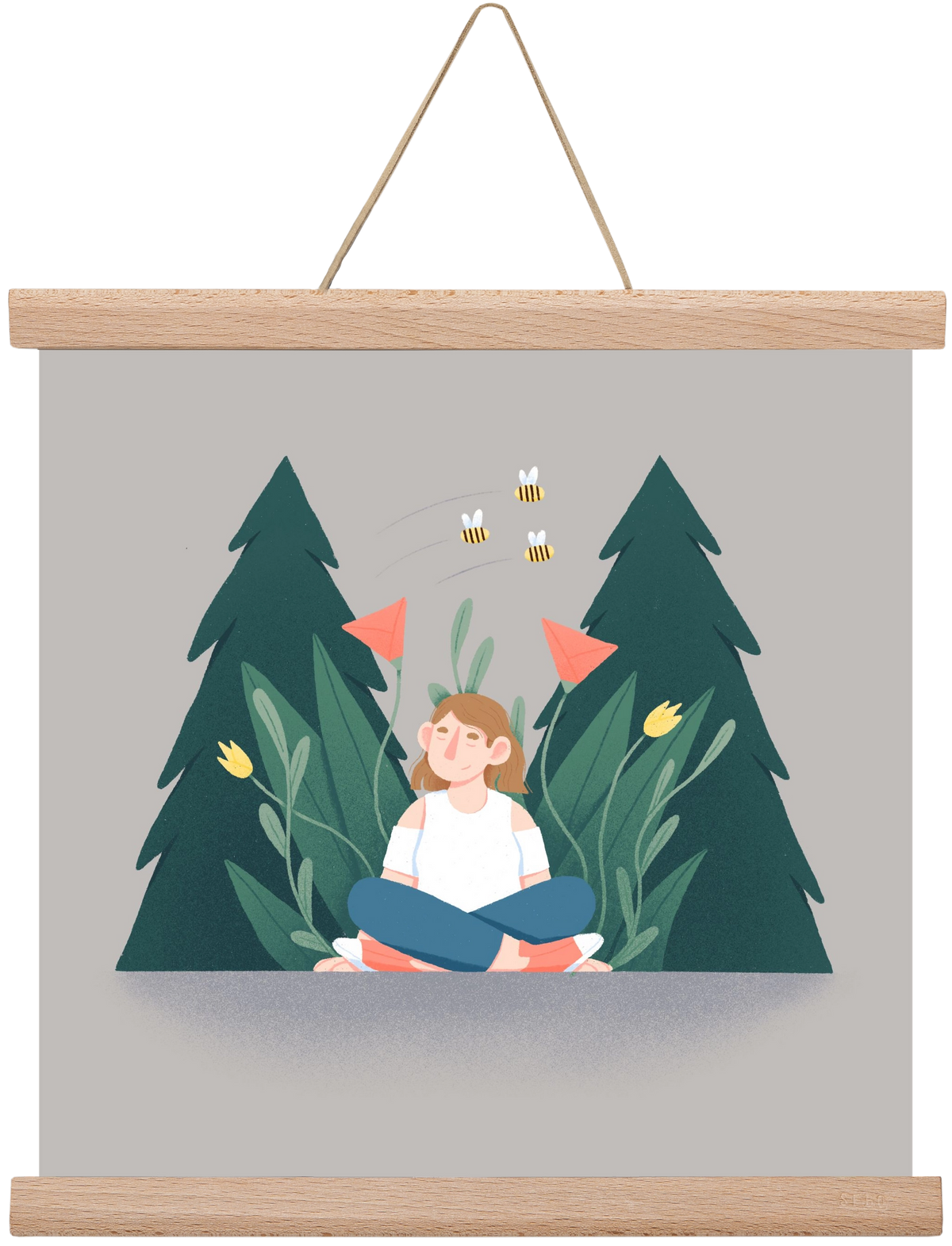 Breathe, 30x30 cm (30x30 cm), Tölgy akasztó