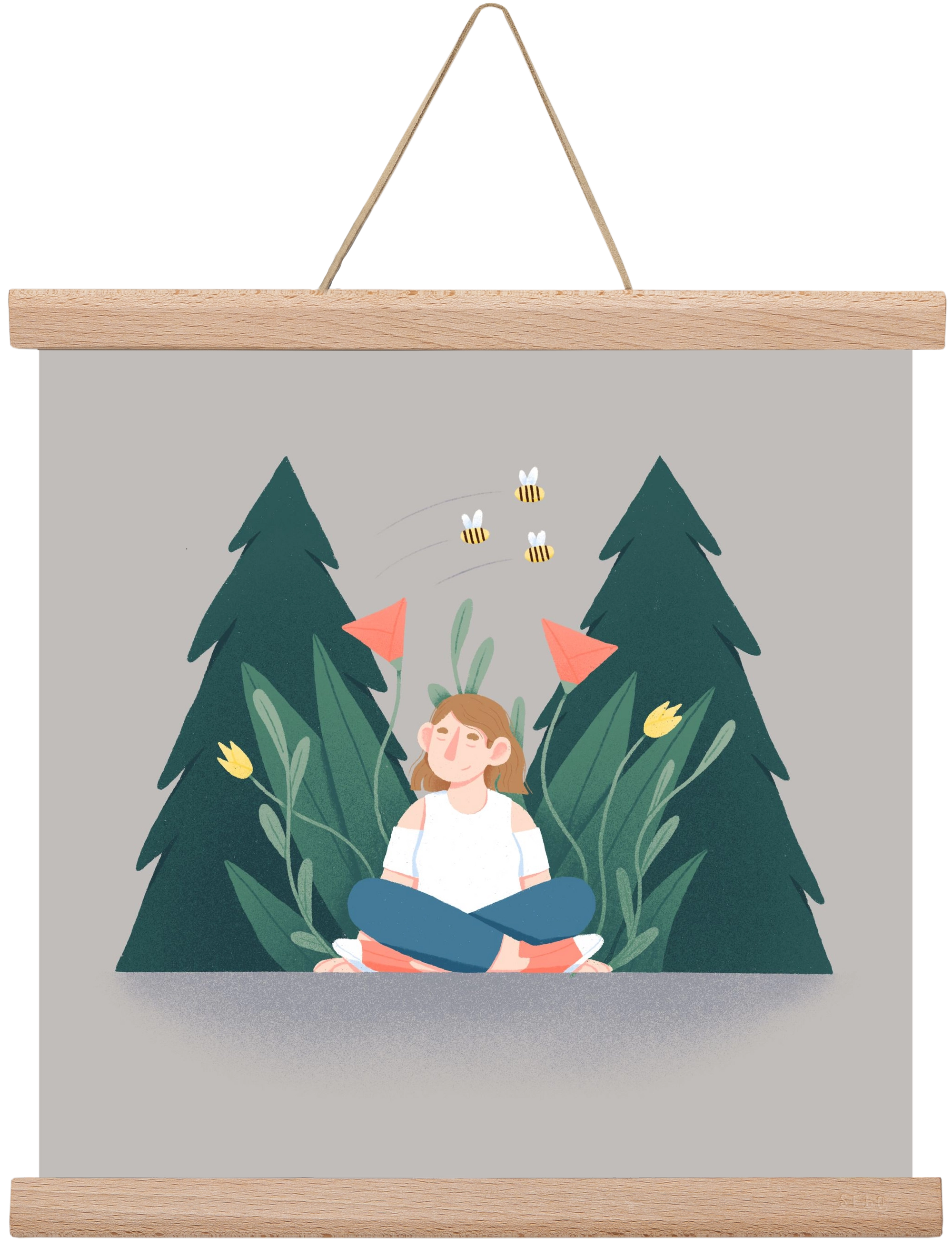 Breathe, 30x30 cm (30x30 cm), Tölgy akasztó