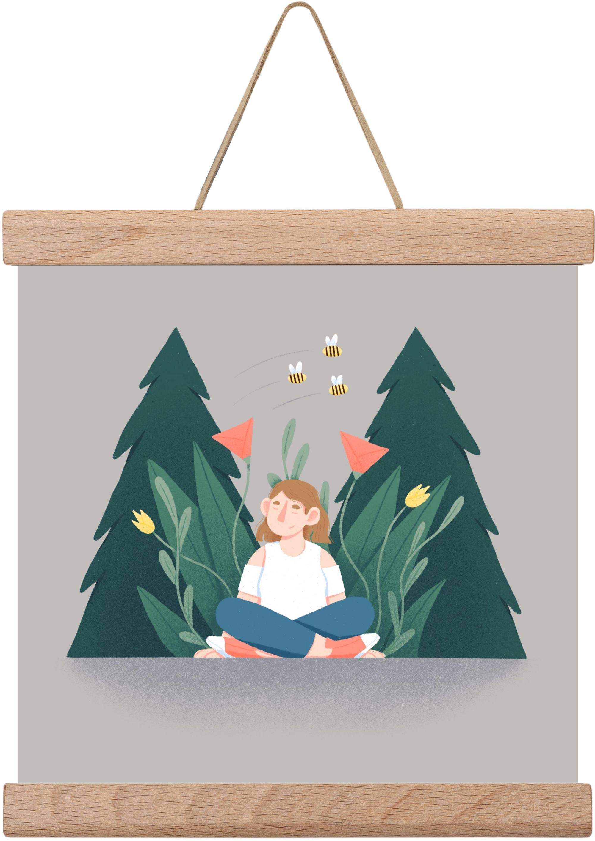 Breathe, 20x20 cm (20x20 cm), Tölgy akasztó