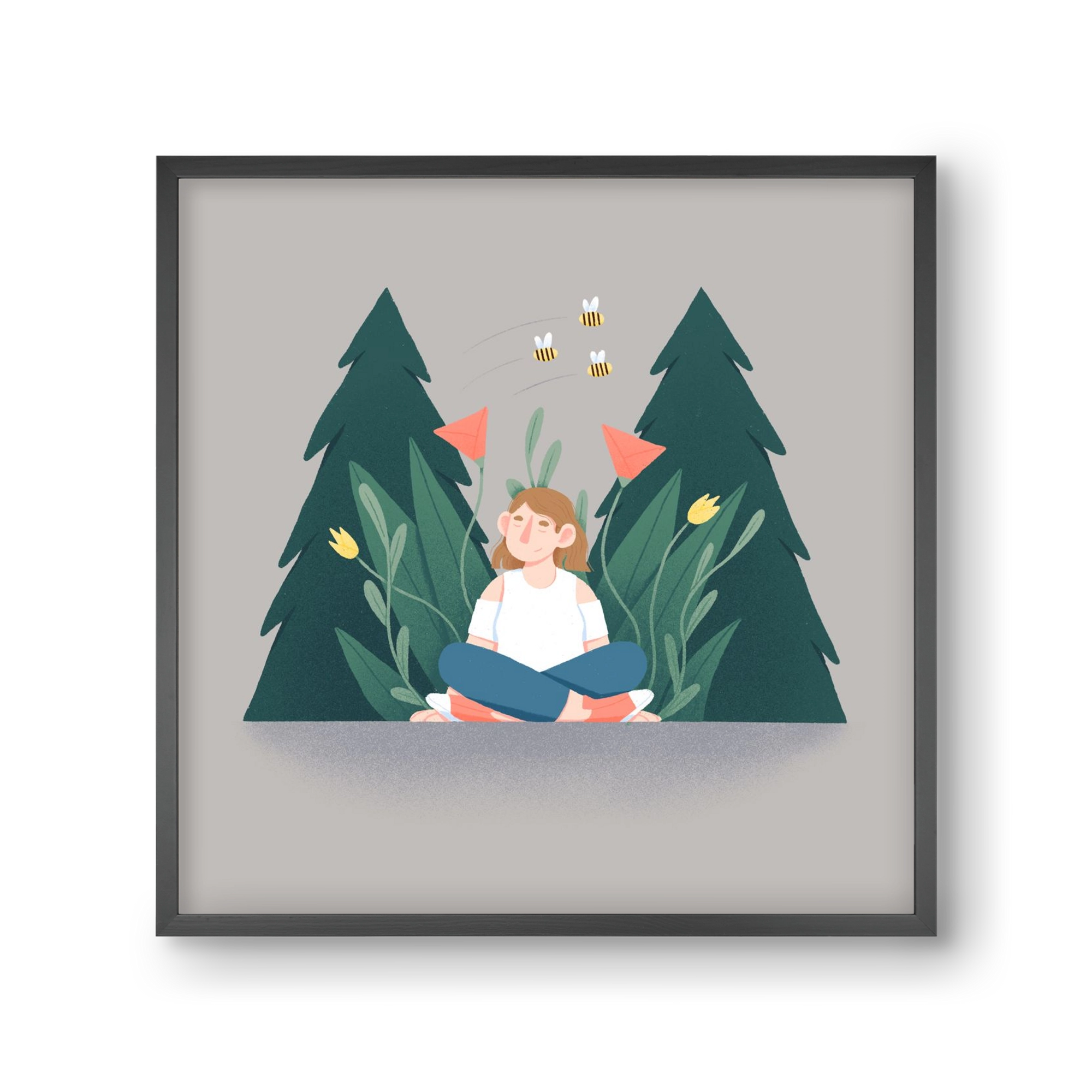 Breathe, 30x30 cm (30x30 cm), Fekete keret